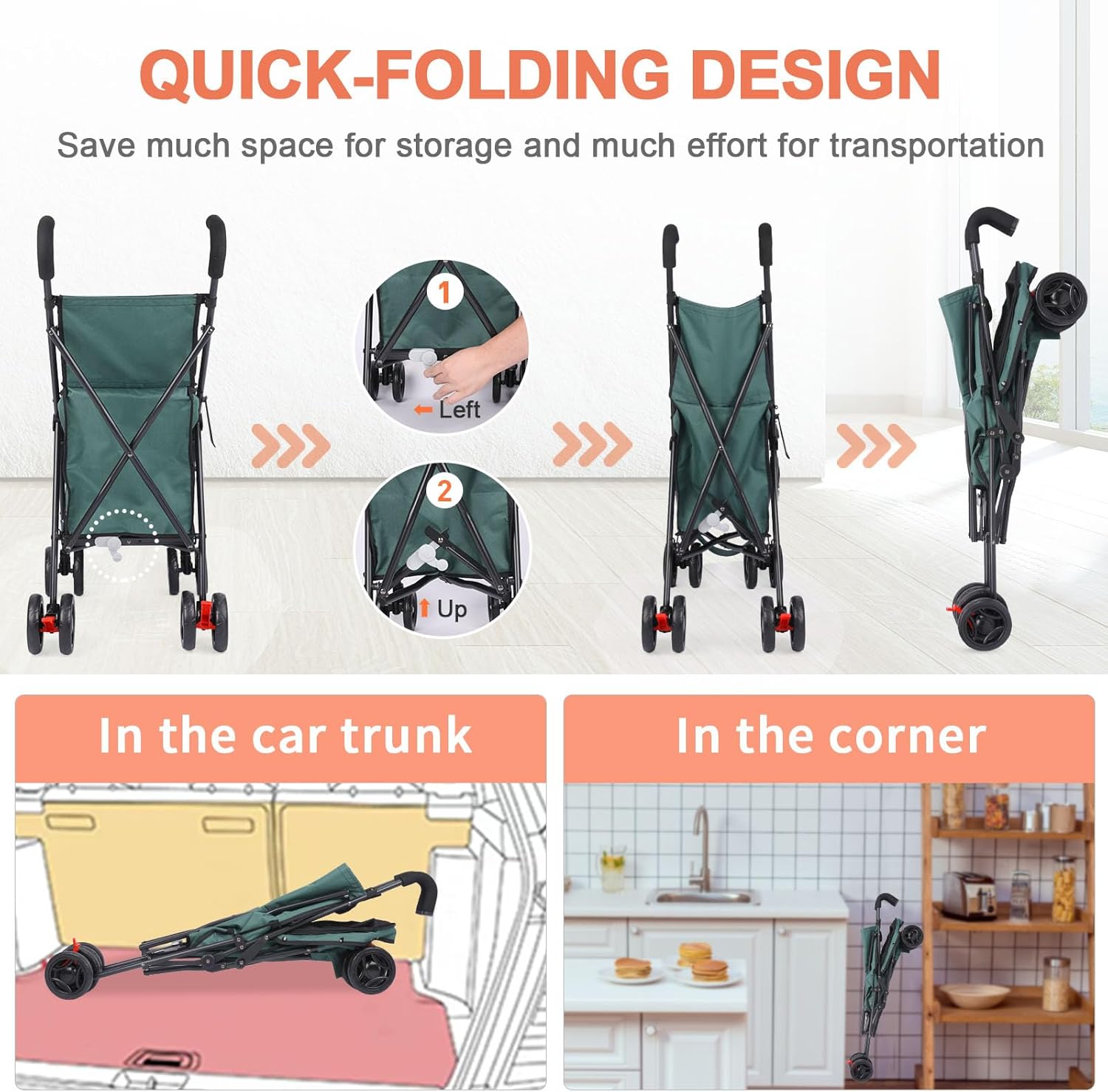 Wedyvko Multifunctional Cart, Shopping Cart, Dog Stroller for Small Do