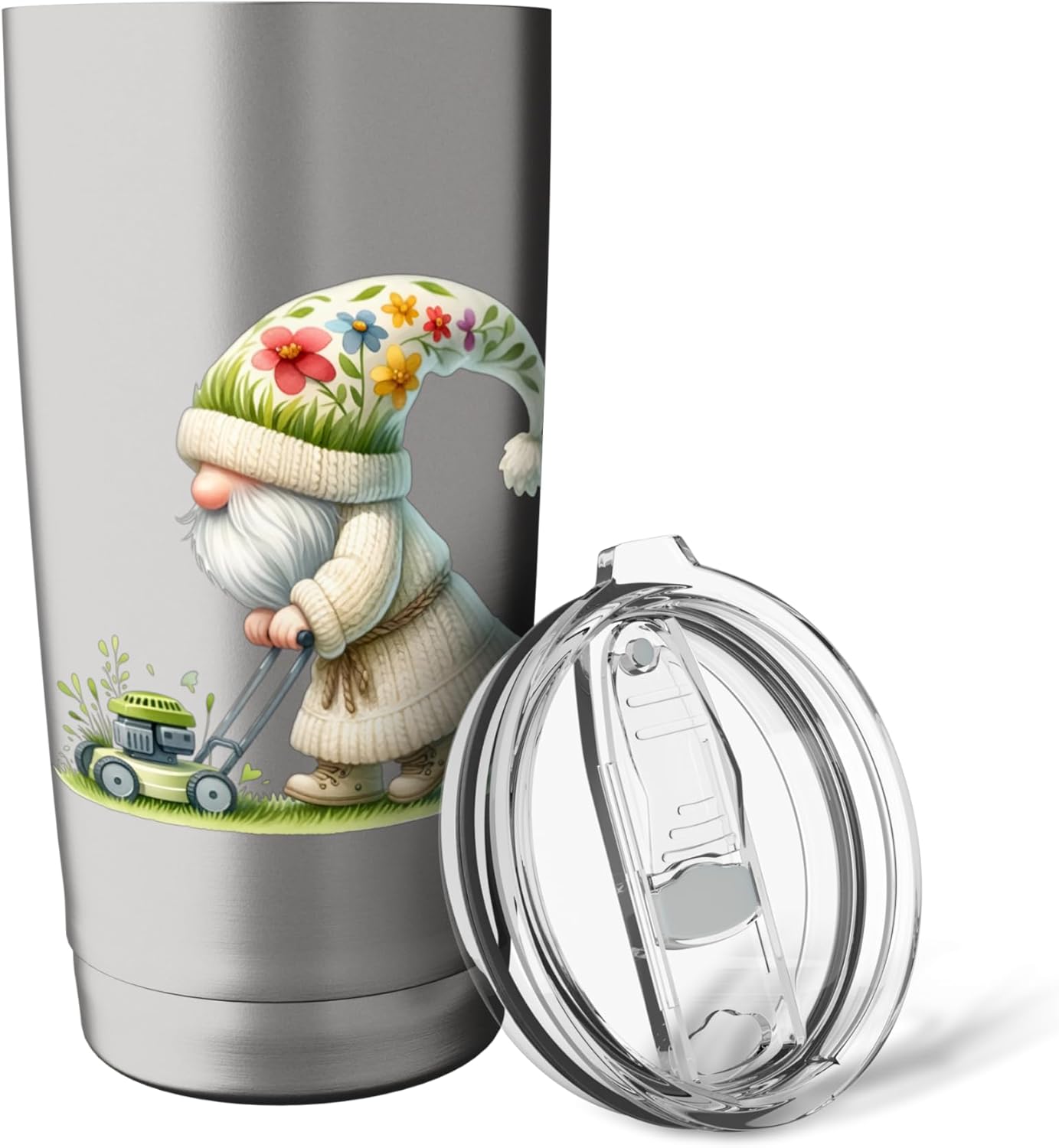 Funny Lawn Care Gnome Graphic For Gardeners And Lawn Lovers Stainless Steel Insulated Tumbler