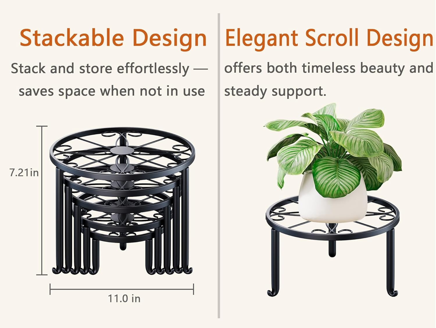 5 Pack Metal Plant Stand Home Flower Stand Shelf for Multiple Display 