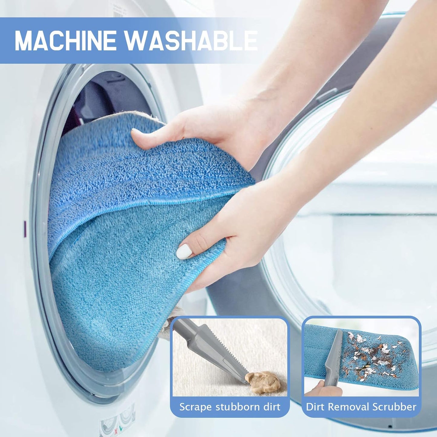 18" Professional Microfiber Mop Floor Cleaning System, Flat Mop with S