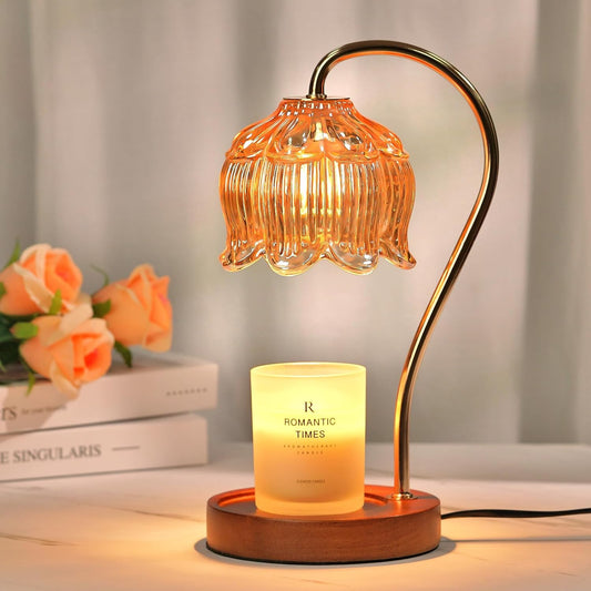 Flower Candle Warmer Lamp with Timer, Dimmable Candle Lamp Warmer, Mot