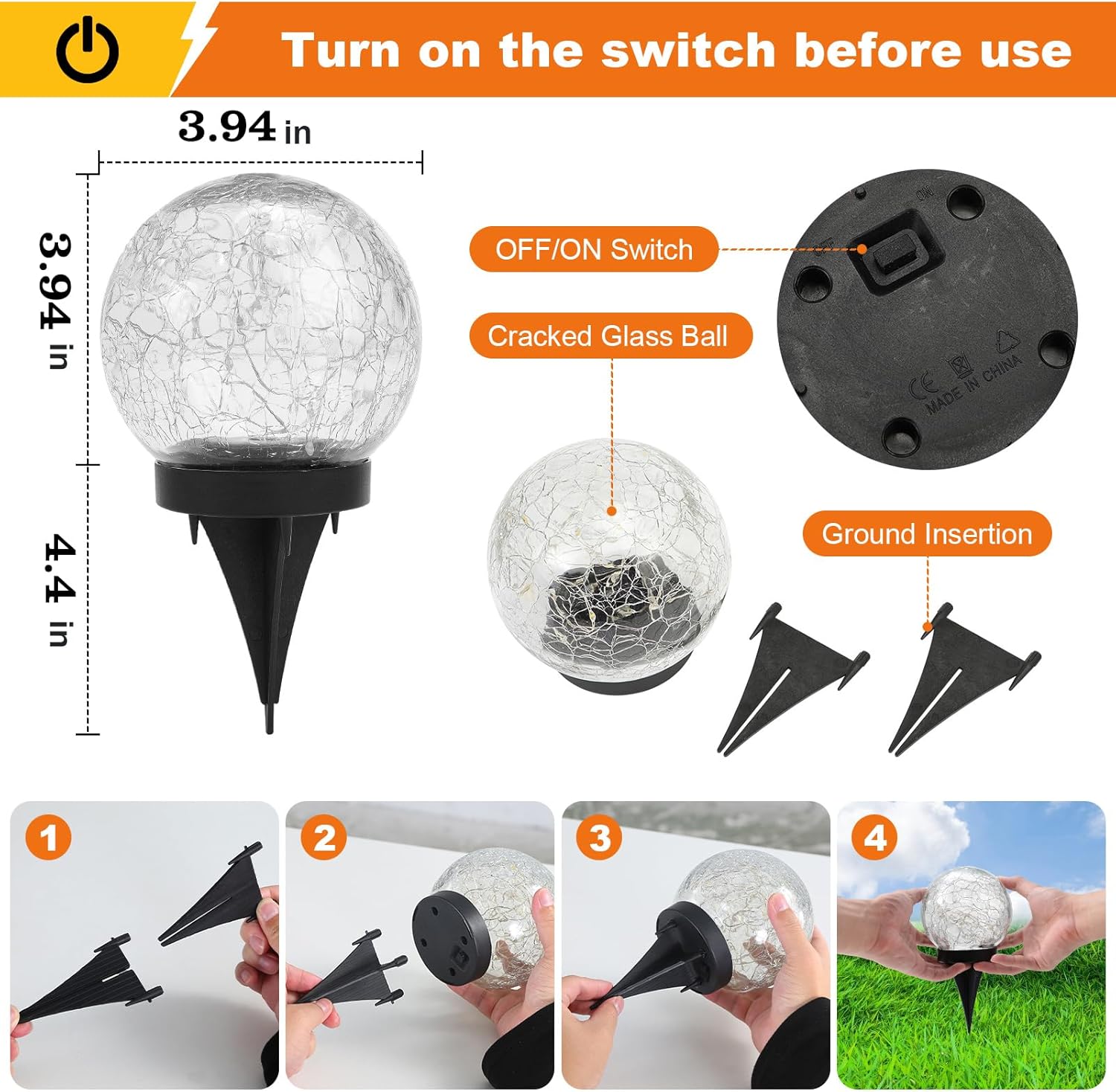 Solar Globe Lights Outdoor Waterproof-Solar Balls-Solar Garden Lights-