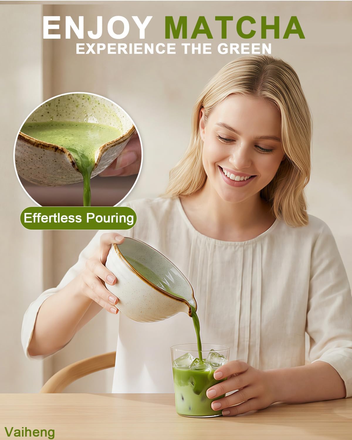 Matcha Whisk Set with Matcha Bowl, Matcha Whisk Holder Matcha Bamboo Whisks, Scoop, Sifter, Funny Gifts for Women Mom Her Girl Friend Home Kitchen Decor Gifts for Tea Enthusiasts Christmas