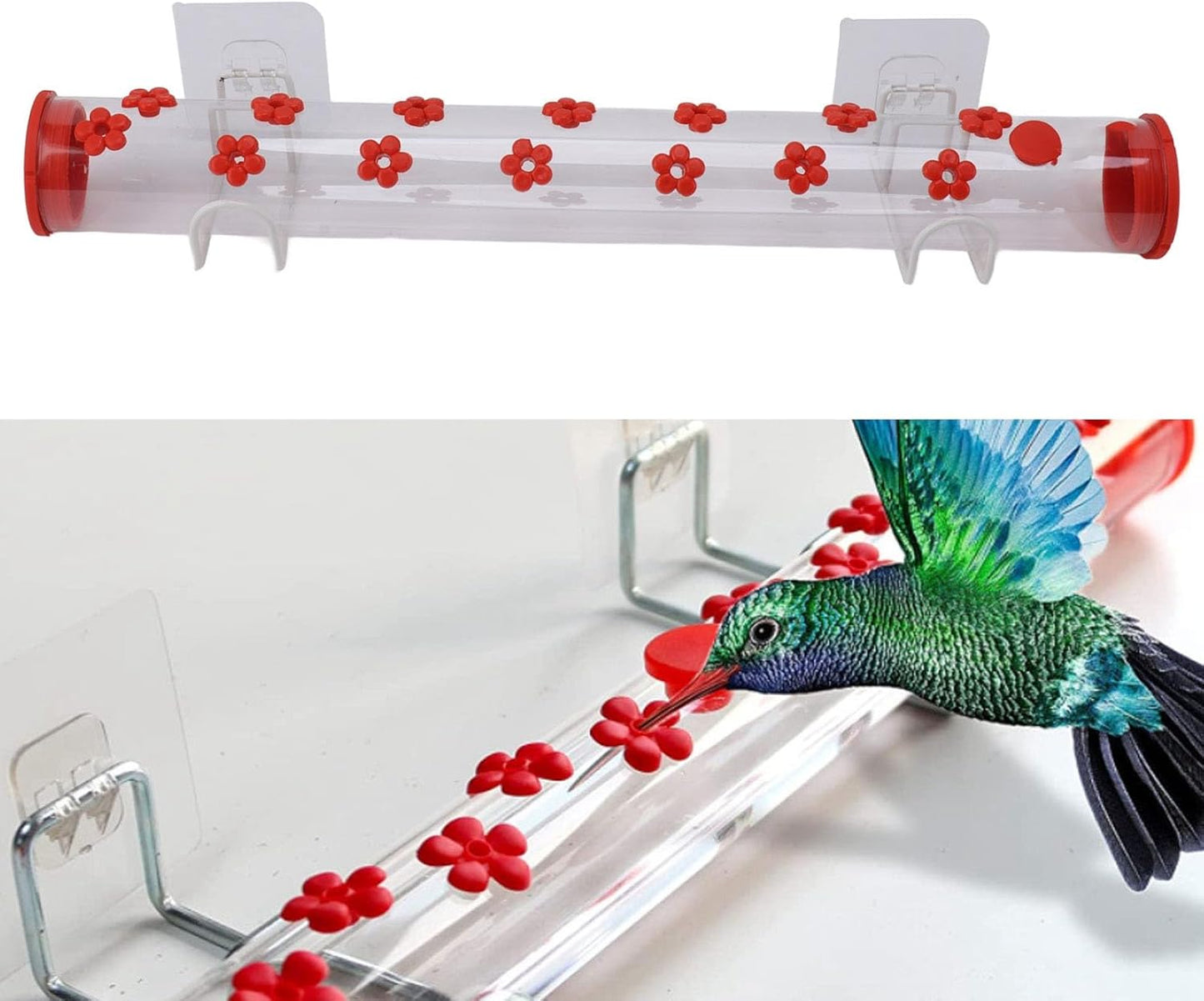 40CM Window Hummingbird Feeder, Plastic Humming Bird Feeder, Hummingbird Water Drinker for Attracting Hummingbirds to Feed Or Drink