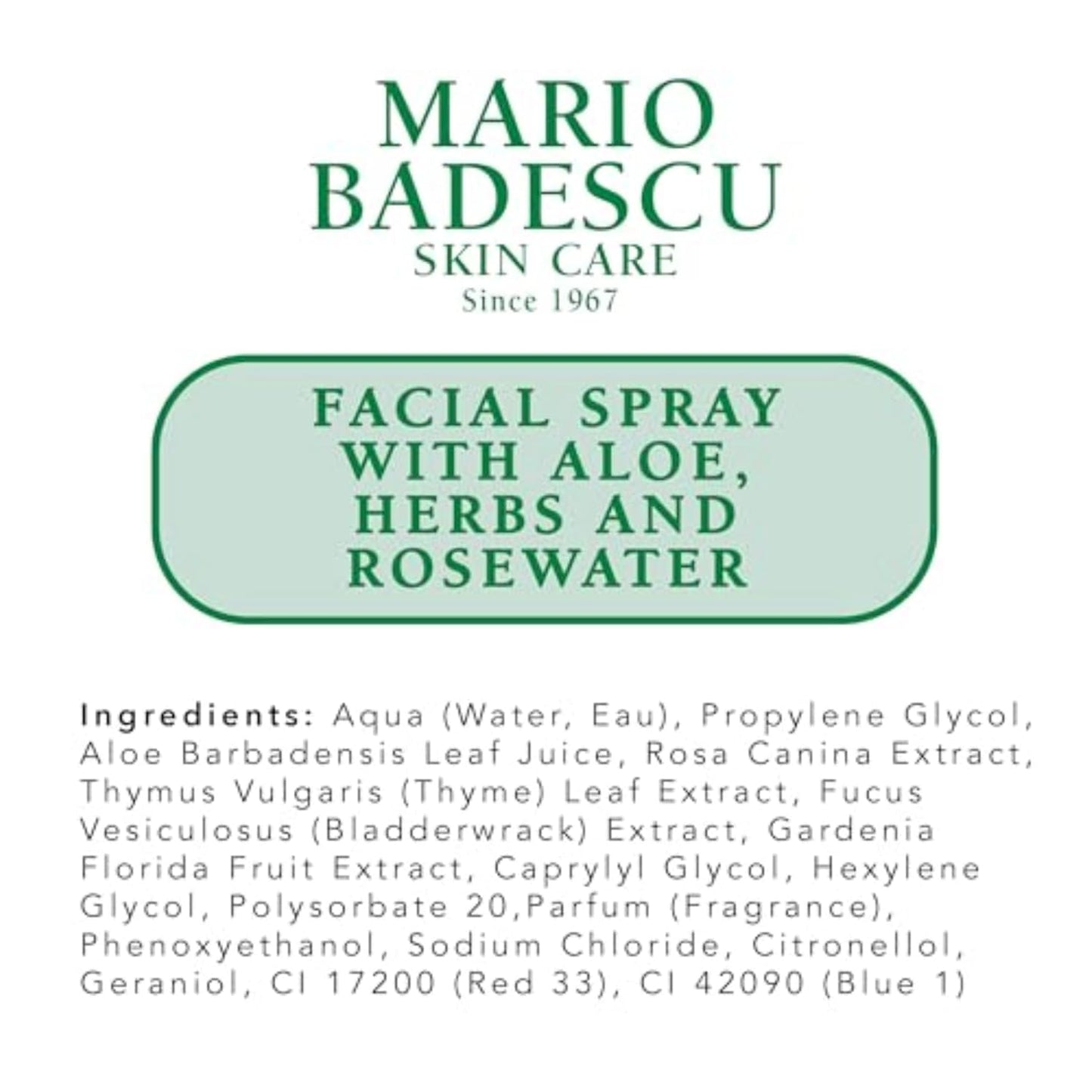 Mario Badescu Facial Spray with Aloe, Herbs and Rose Water for All Ski