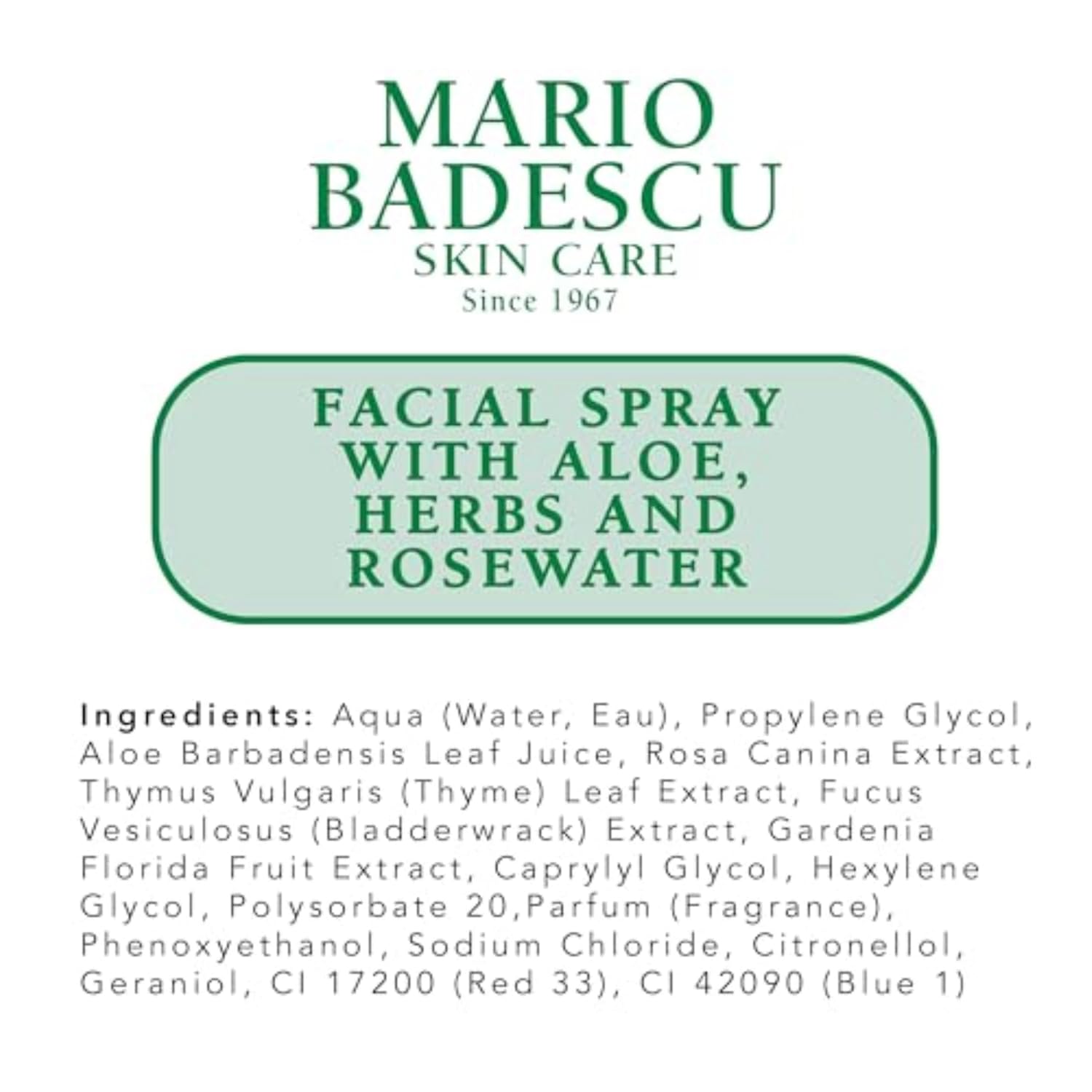Mario Badescu Facial Spray with Aloe, Herbs and Rose Water for All Ski