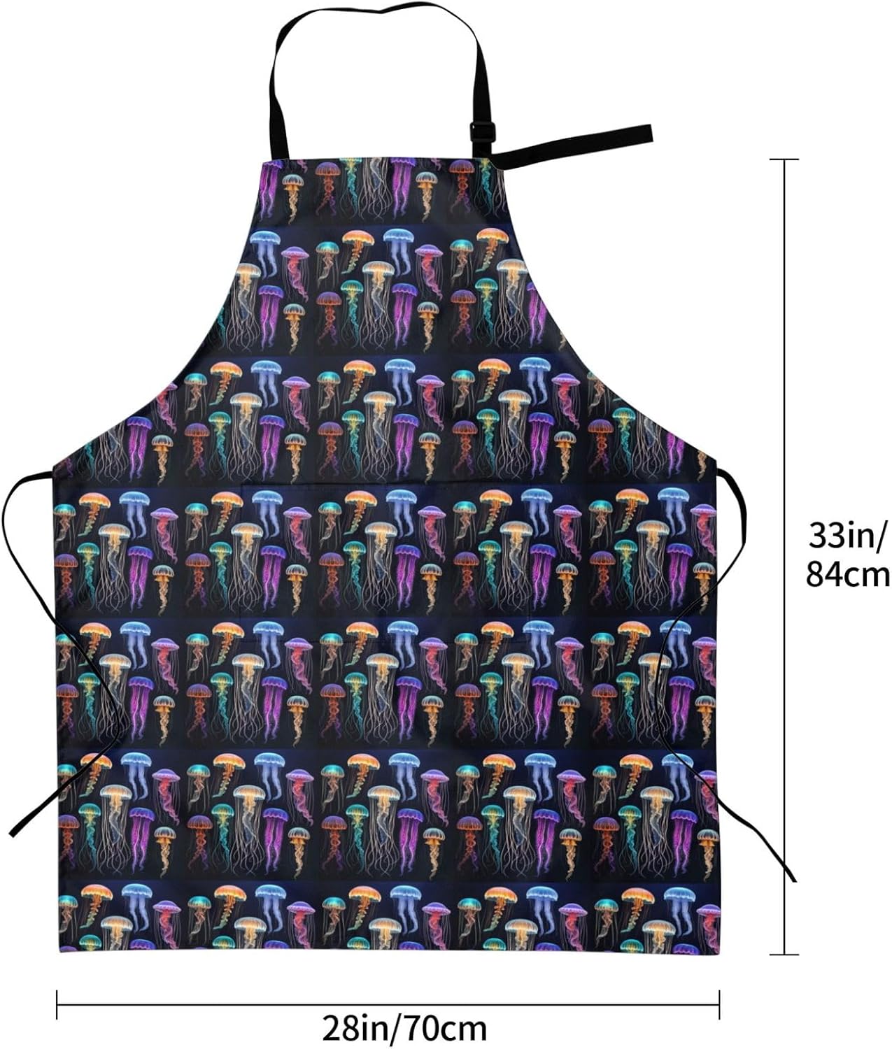 YANYU Jellyfish ocean Print 28x33 In Kitchen Apron Stylish Chef Apron 