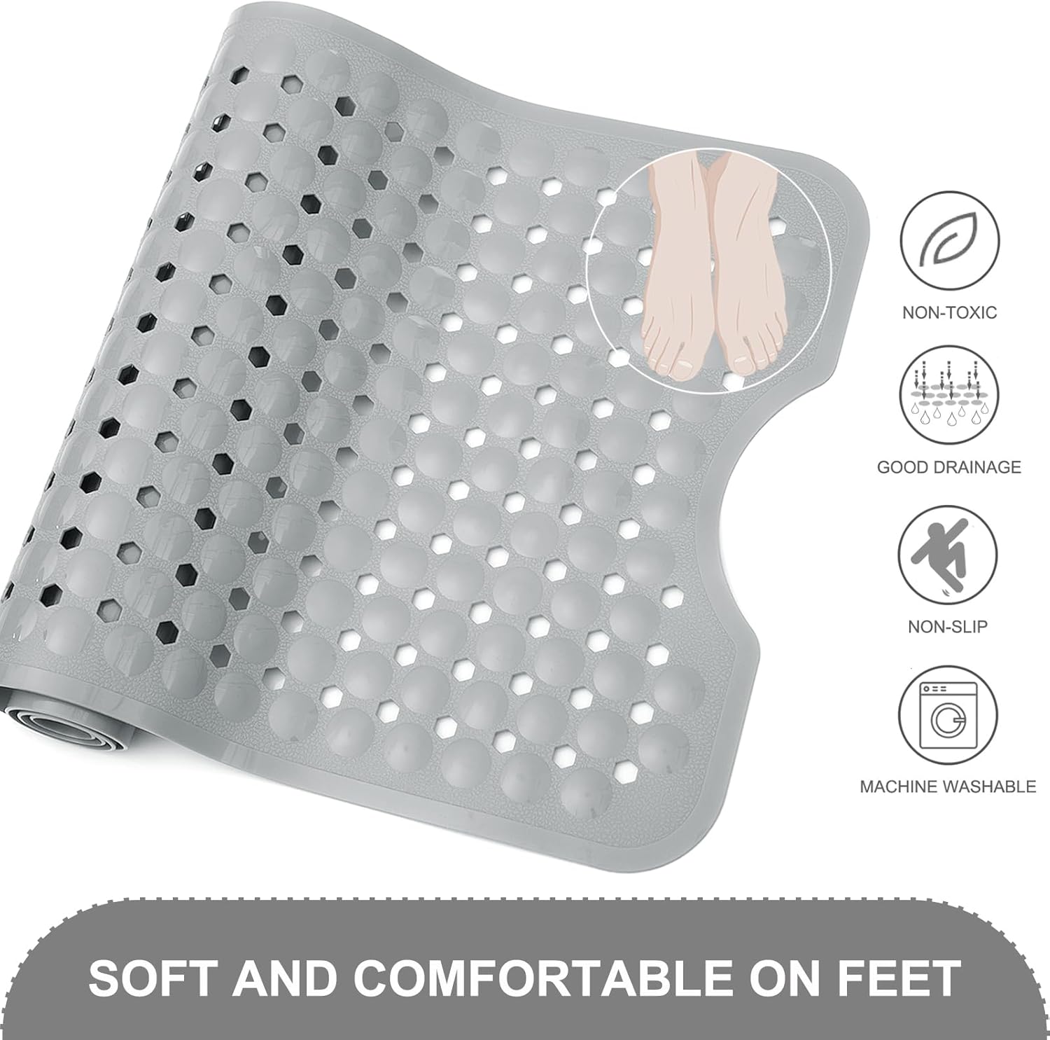 Bath Tub and Shower Mats, Non Slip 40 x 16 Inch Extra Large Bathtub Ma