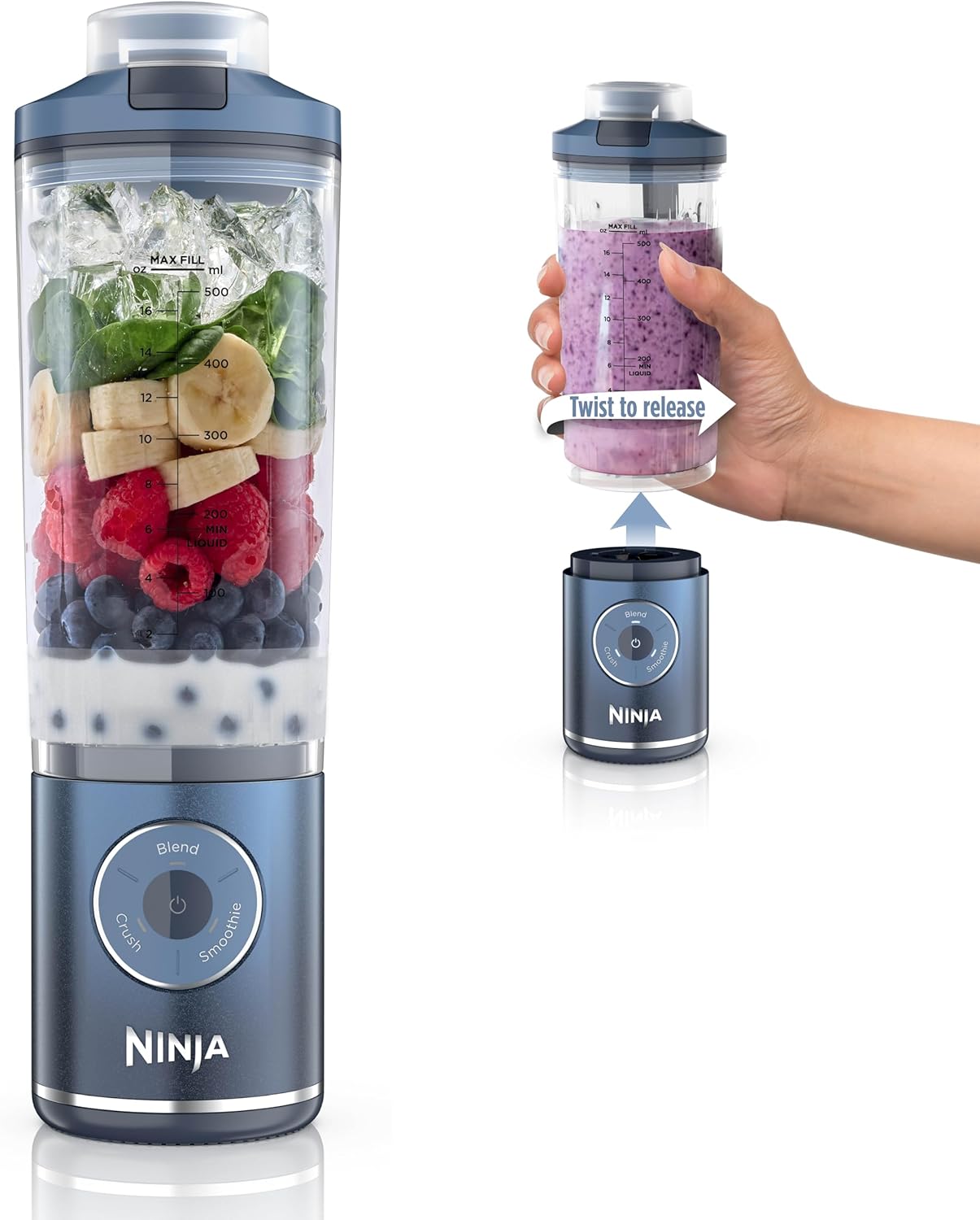 Ninja Blast Max, Portable Blender + Twist & Go, Personal Smoothie, Ble