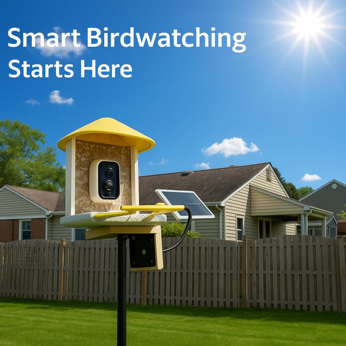 Heavy Duty Bird Feeder Pole - 103" Extra Tall Bird House Stand Outdoor, Anti-Tip Stakes & Stable Mount for Smart Camera Birdfeeder,Bluebird House, BirdBuddy, Birdfy