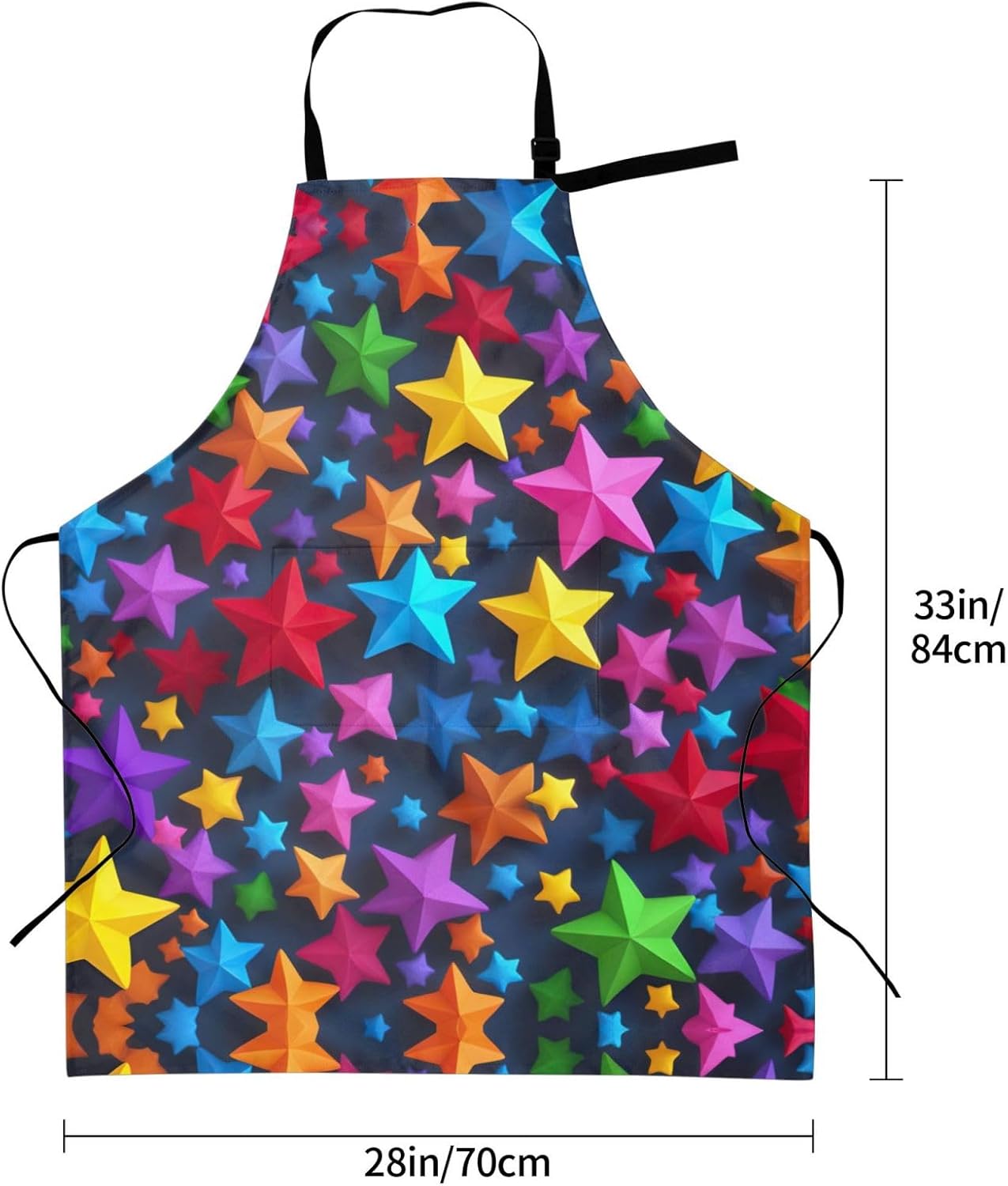 color stars print Waterproof chef's apron with pocket apron for kitchen cooking baking barbecue and gardening