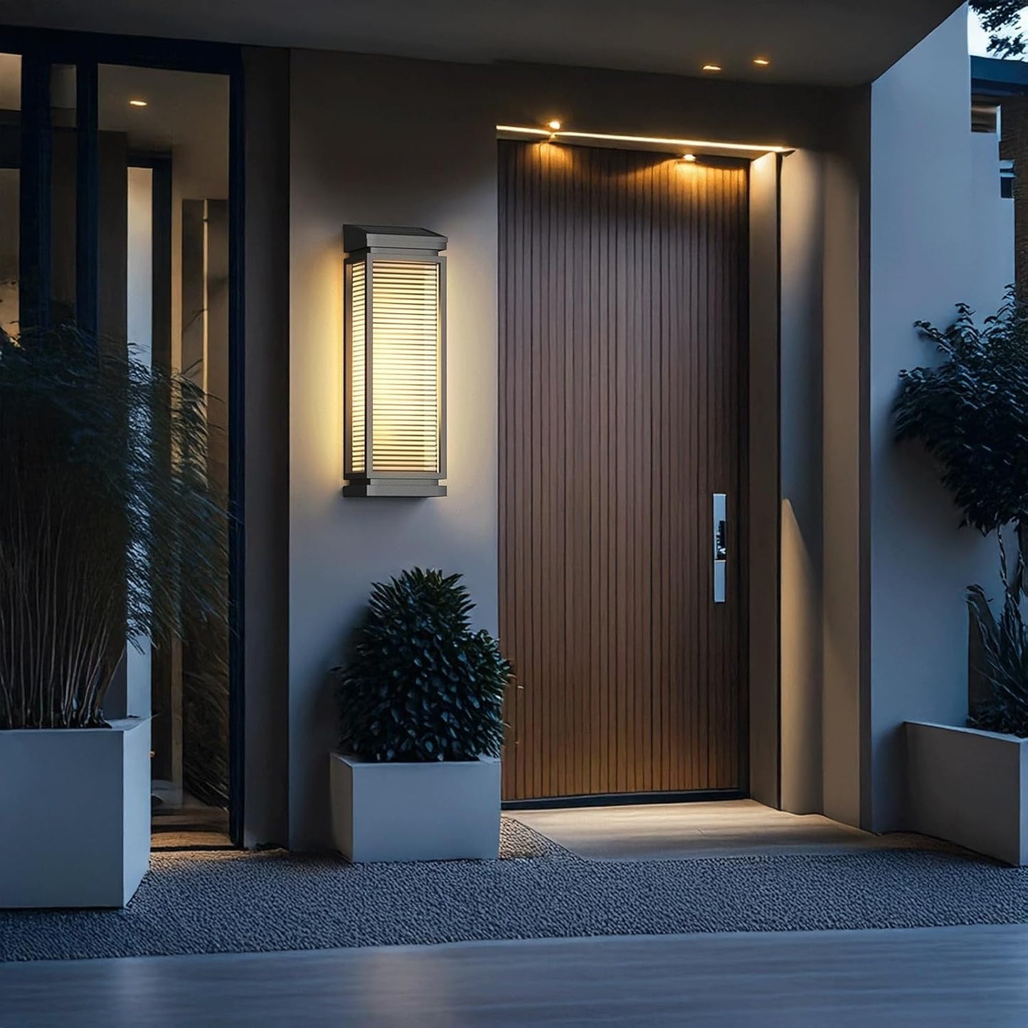 Large Solar Outdoor Wall Light, Solar Wall Sconce, Solar Wall Lamp Glass Shade Waterproof Stainless Steel Exterior Wall Lantern Wall Mounted Lighting for Villa Porch Garden Yard Cottage