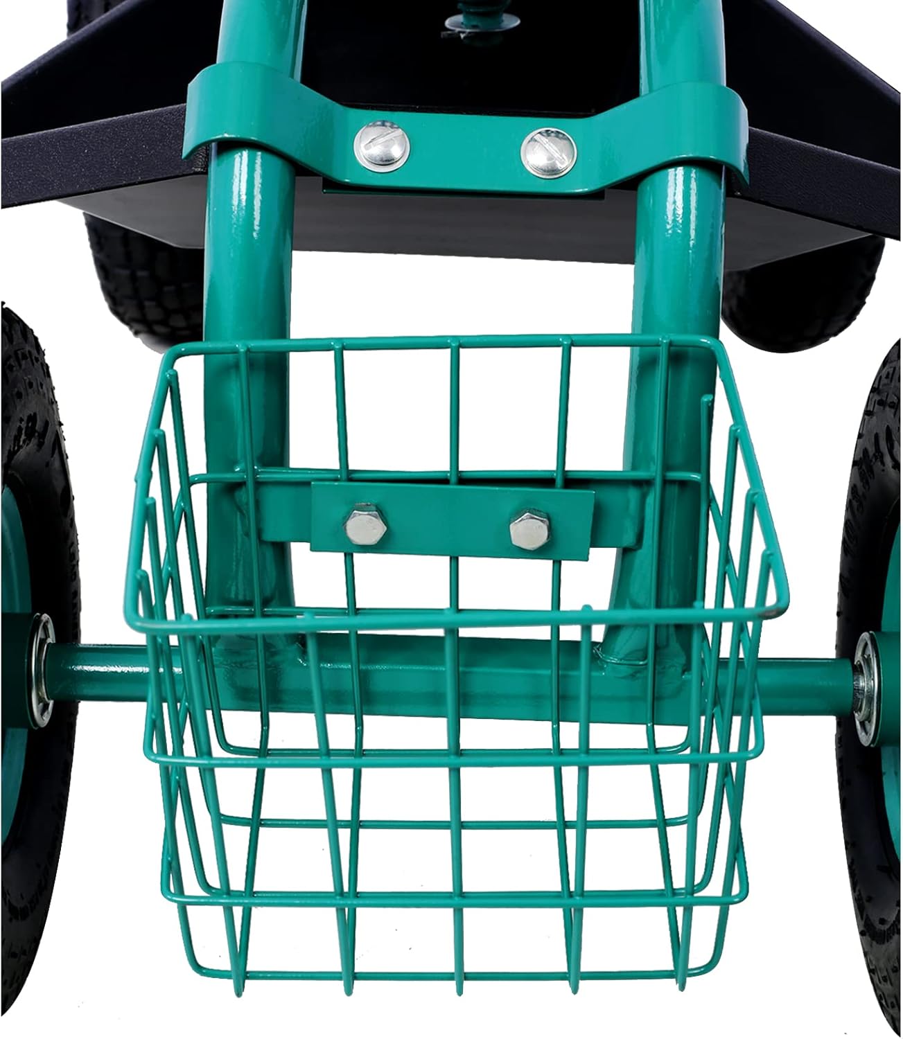 Rolling Garden Cart with 4 Wheels Tool Tray Basket Adjustable Height 360-degree Swivel Heavy-Duty Frame Easy Assembly Garden Scooter Gardening Workseats Green One Size