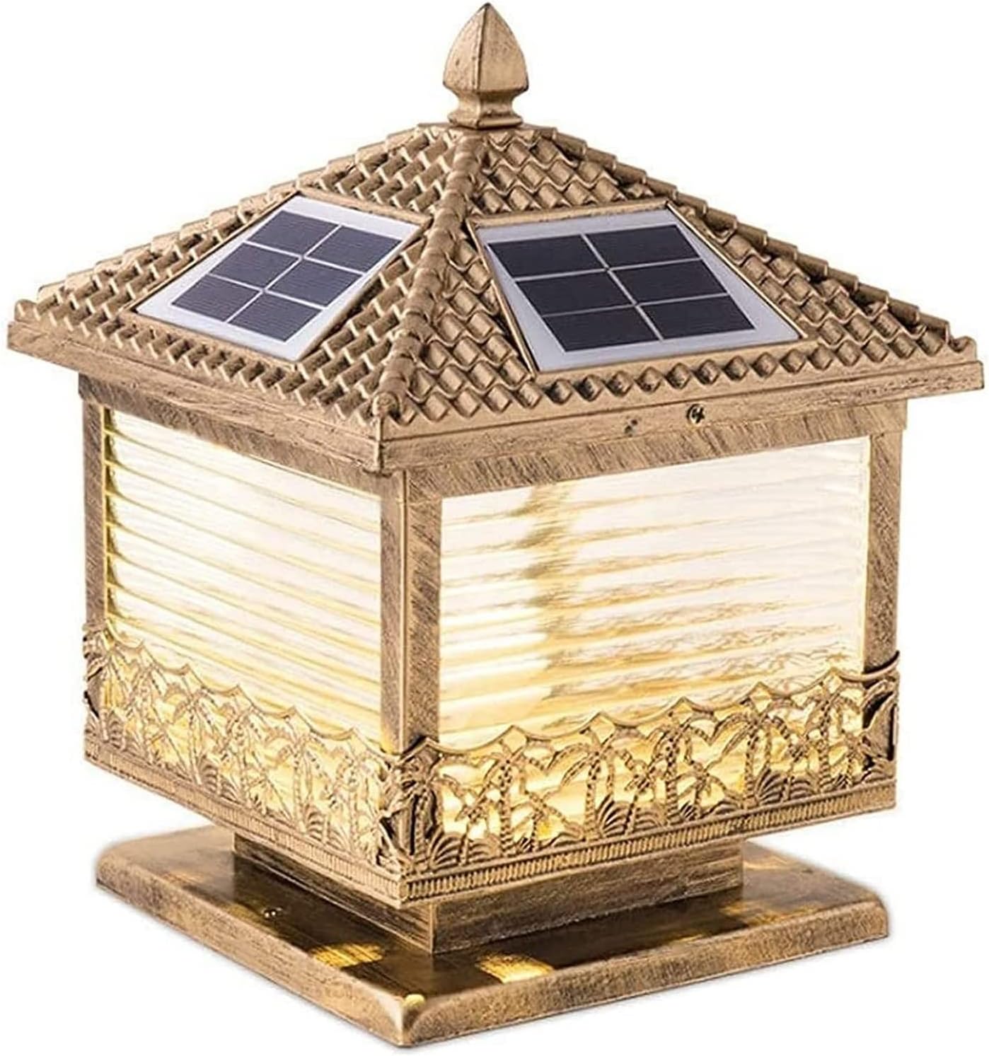 Courtyard Light Post Light Outdoor Led Courtyard European-style Square Home Waterproof Wall Garden Villa Gate Solar Post Light Garden Landscape Door Post Lamp Solar Column Lamp Home Decor Street