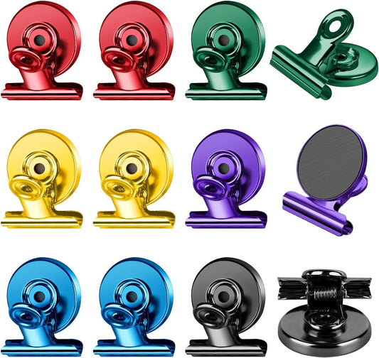 FINDMAG 12 Pack Magnetic Clips for Picture Hanging and Photo Display, 