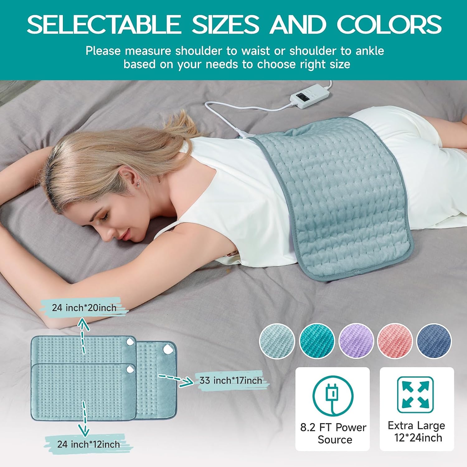 Heating Pad for Period Cramps, Heating Pad for Back/Neck/Shoulder Musc