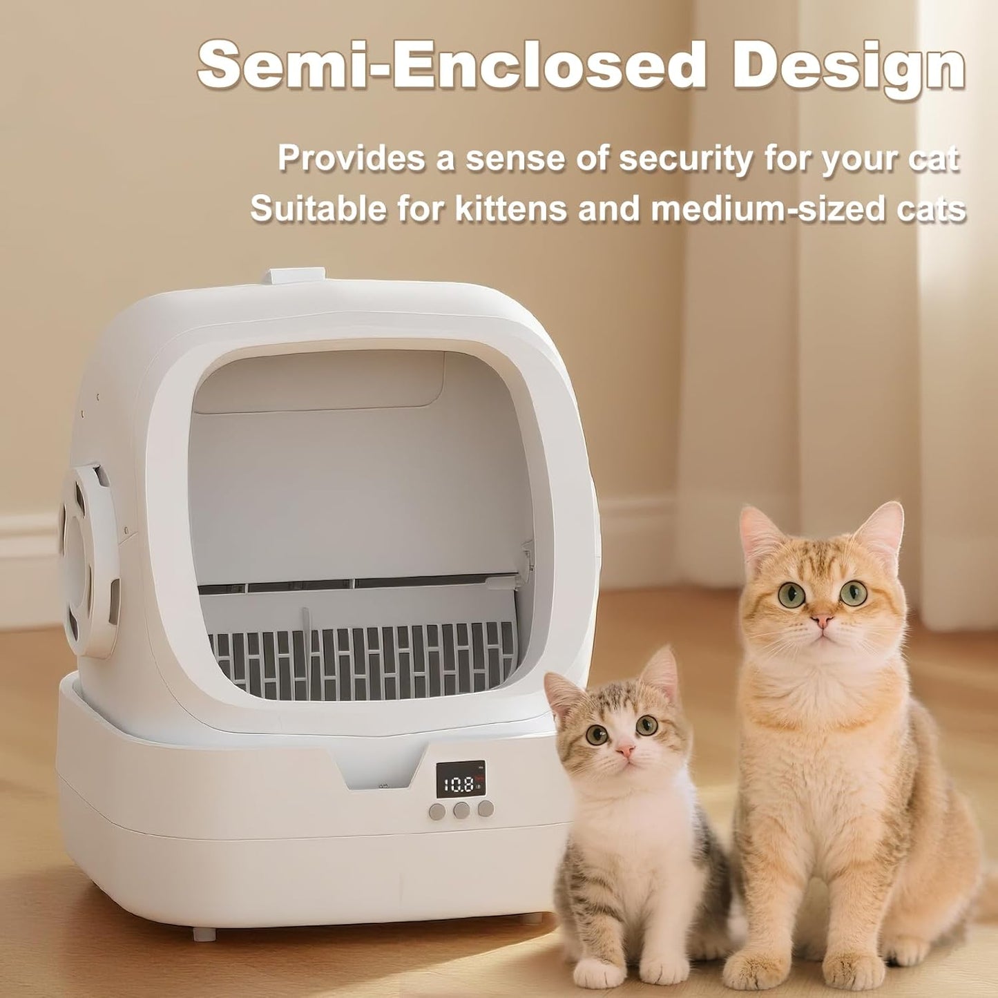 Automatic Cat Litter Box Self Cleaning - APP Control and Weight Monito
