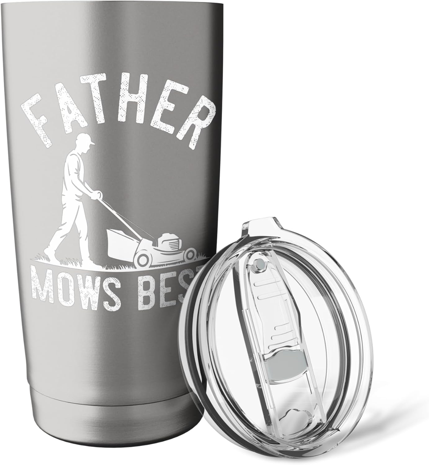 Father Mows Best, Funny Lawn Care, Dad, Fathers Day Stainless Steel Insulated Tumbler