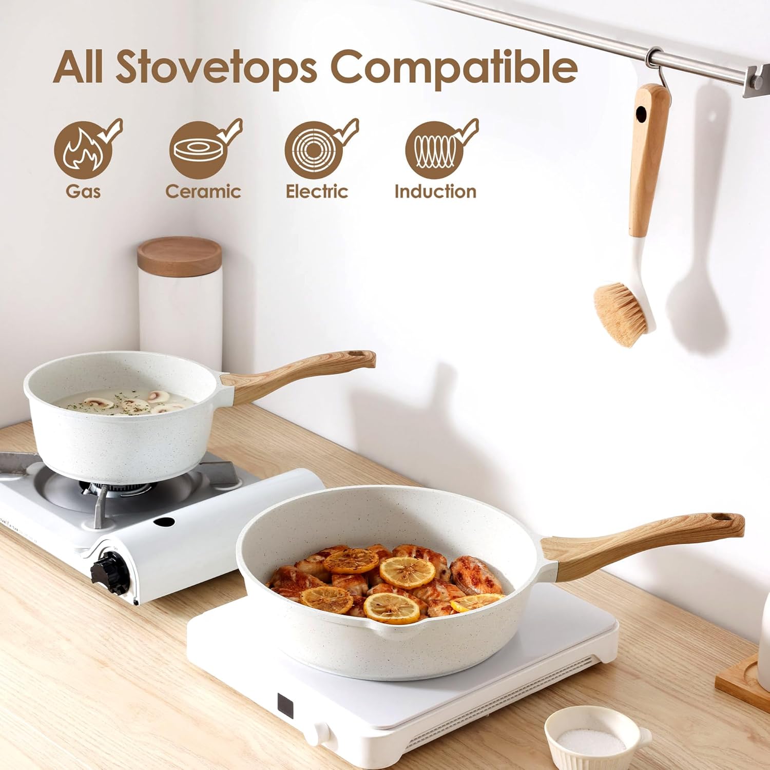 SENSARTE Nonstick Ceramic Cookware Set, 13-Piece Non-toxic Pots and Pa