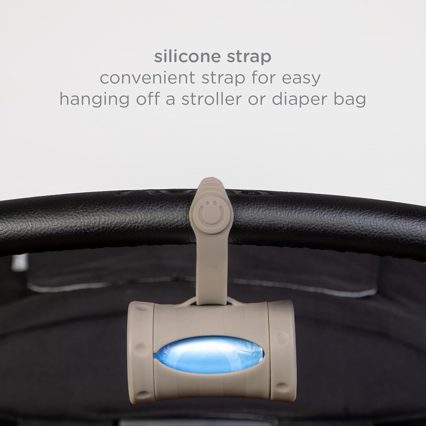 Ubbi Retractable On-the-Go Bag Dispenser for Baby Travel, Diaper Bag A