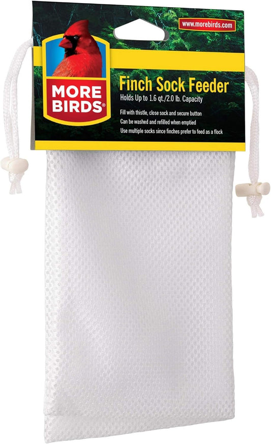 More Birds Finch Sock Bird Feeder, Nyjer or Thistle Seed, 2 lb Seed Capacity, 2 Pack