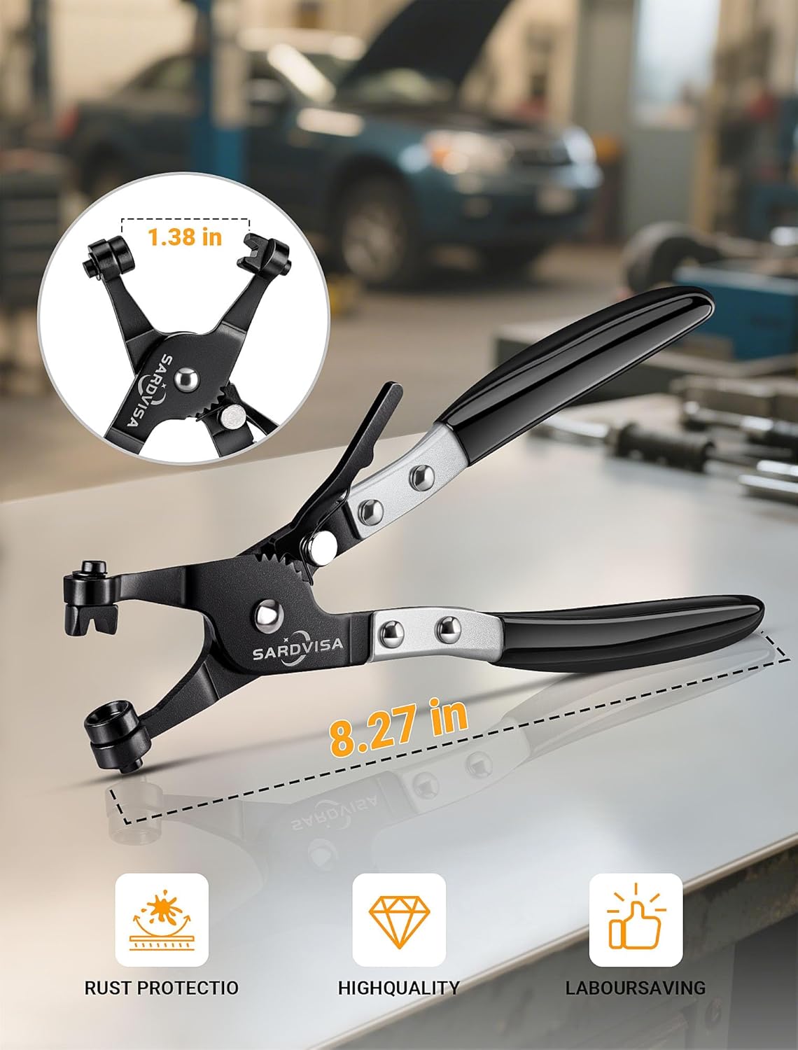 Hose Clamp Pliers, Heavy Duty Hose Clamp Tool with Locking Gear ＆ Blac