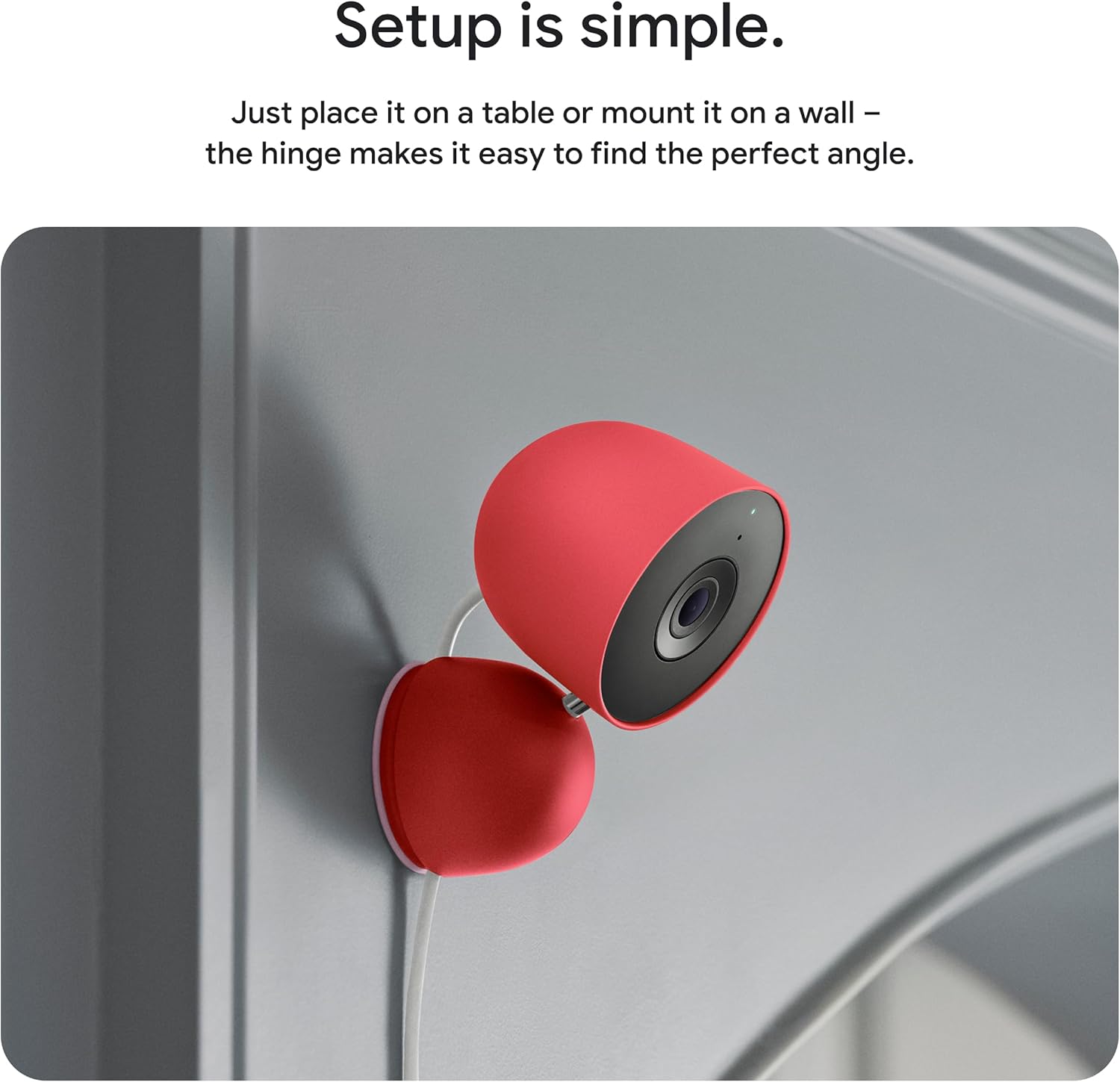 Google Nest Cam Indoor (Wired, 3rd Gen) - Security Camera with 2K Vide