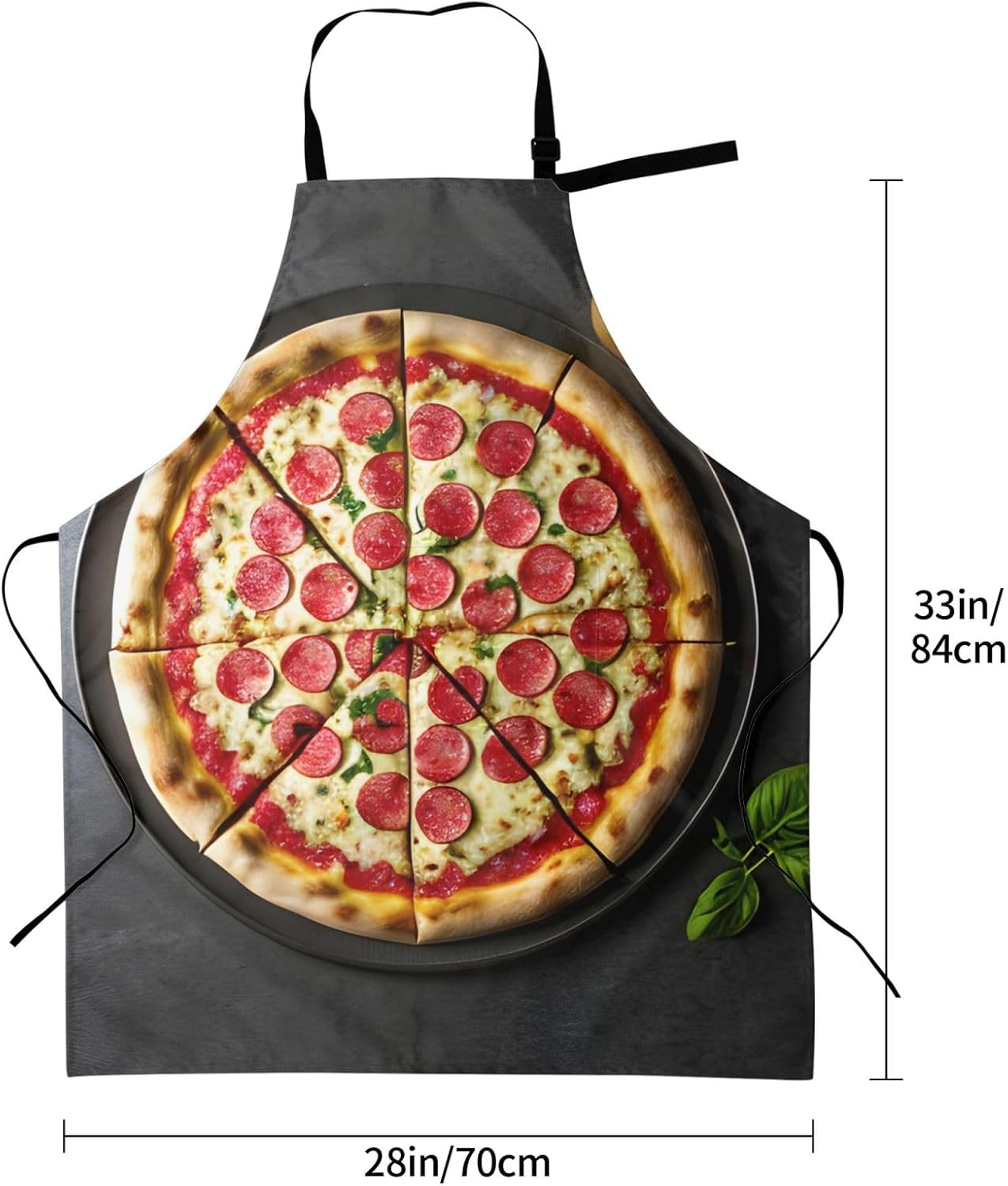 Large Pizza Print Laundry apron 28x33 In Waterproof Kitchen Apron with Pockets for Cooking Baking