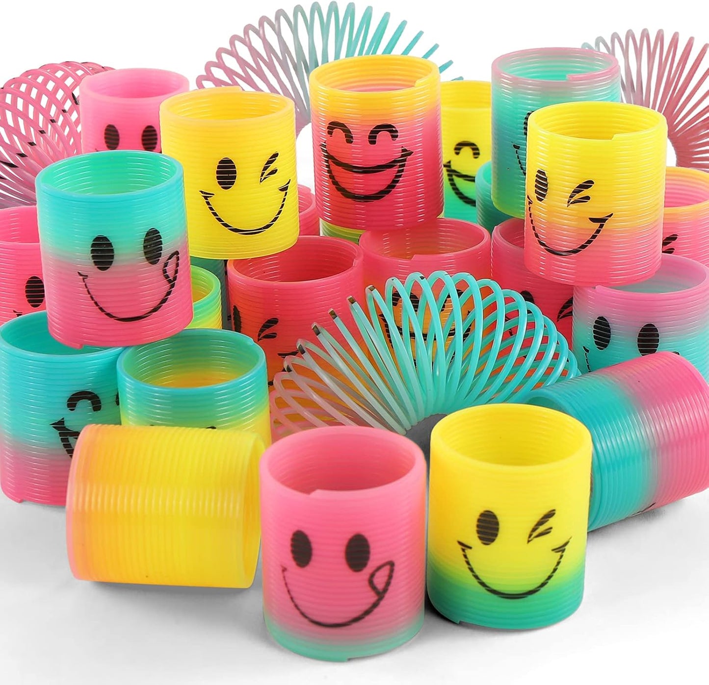 30 Pack Spring Rainbow Magic Fidget Stress Coil Mini Springs Bulk Toys