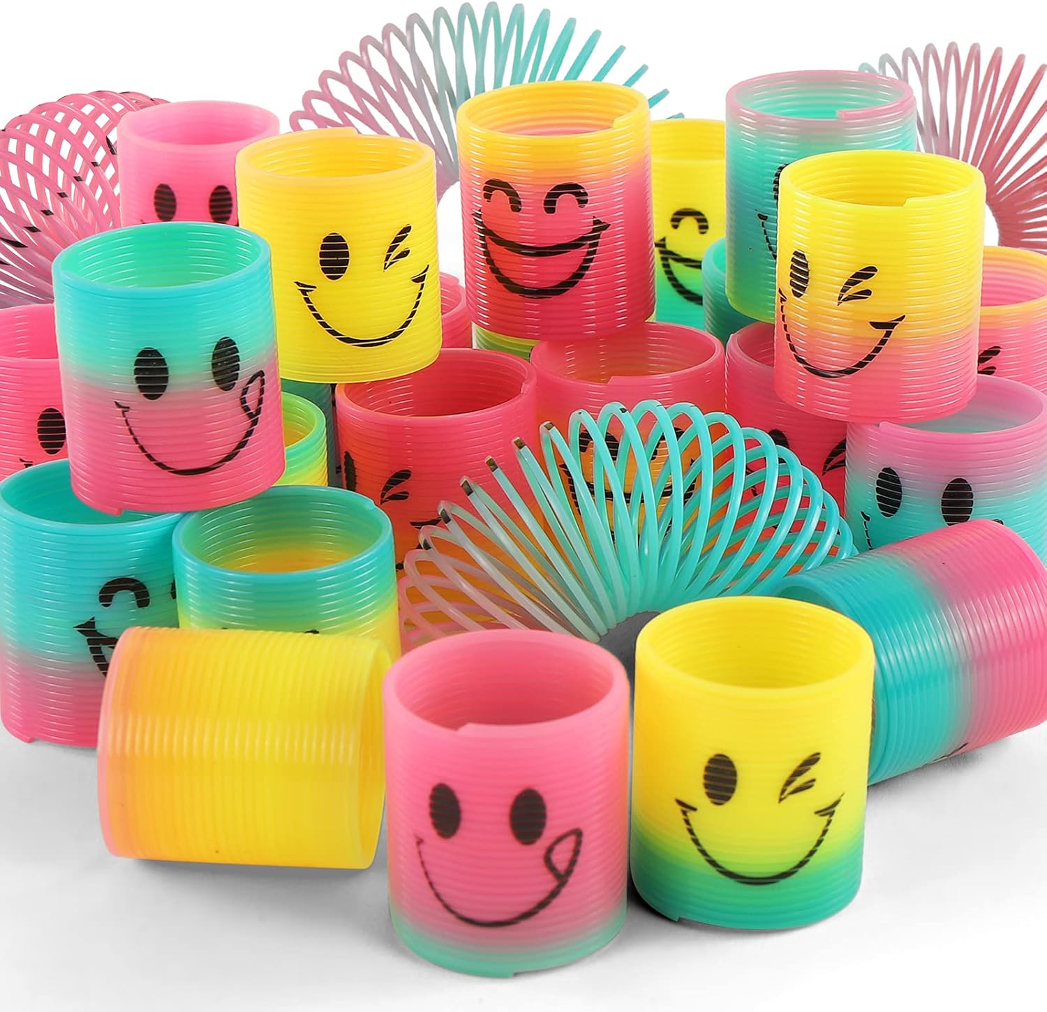 30 Pack Spring Rainbow Magic Fidget Stress Coil Mini Springs Bulk Toys