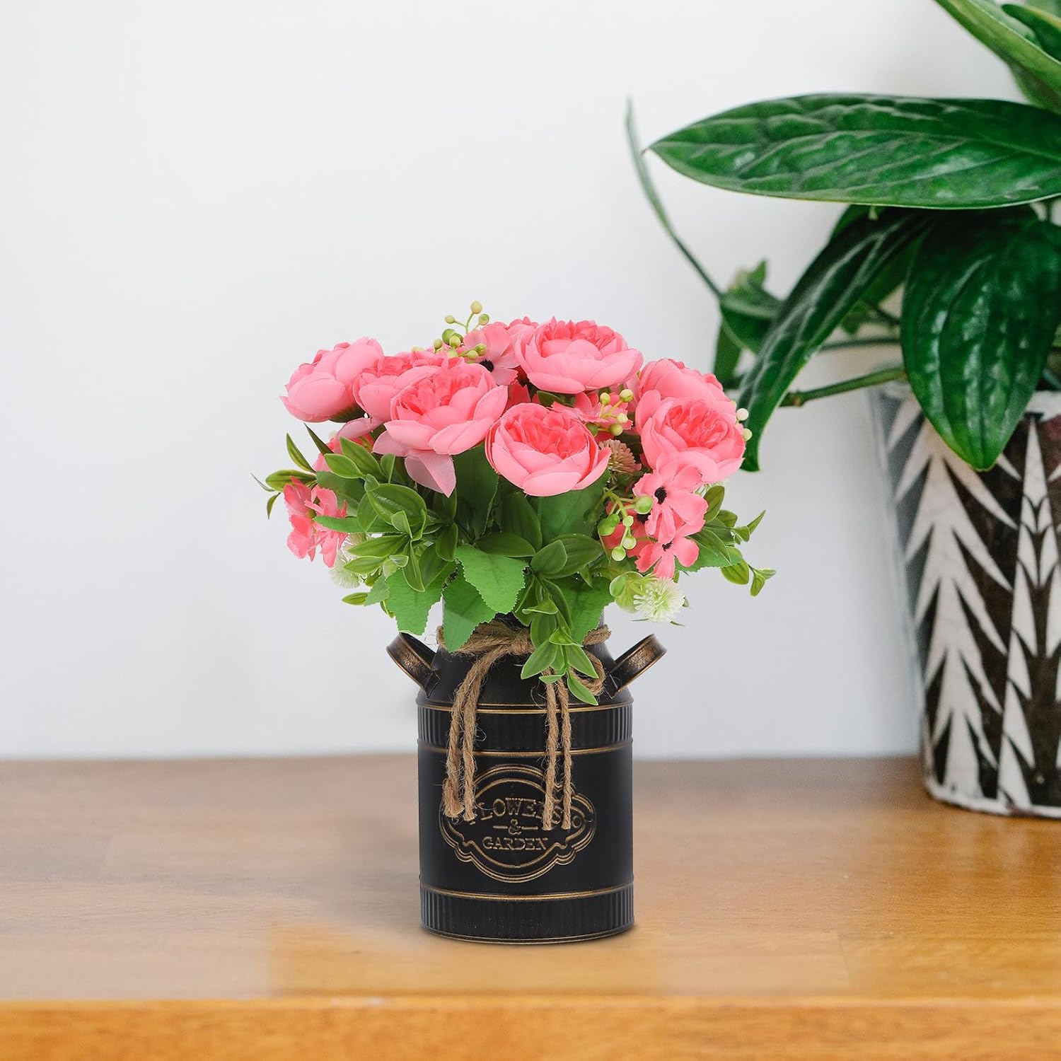 Rustic Galvanized Metal Flower Vase 9"x18"h Black Vintage Floral Arran