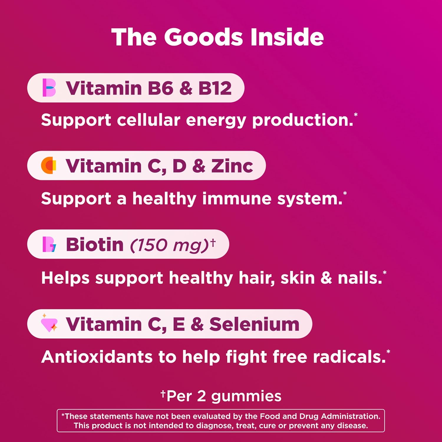 OLLY Women's Multivitamin Gummy, Vitamins A, D, C, E, Biotin, Folic Ac