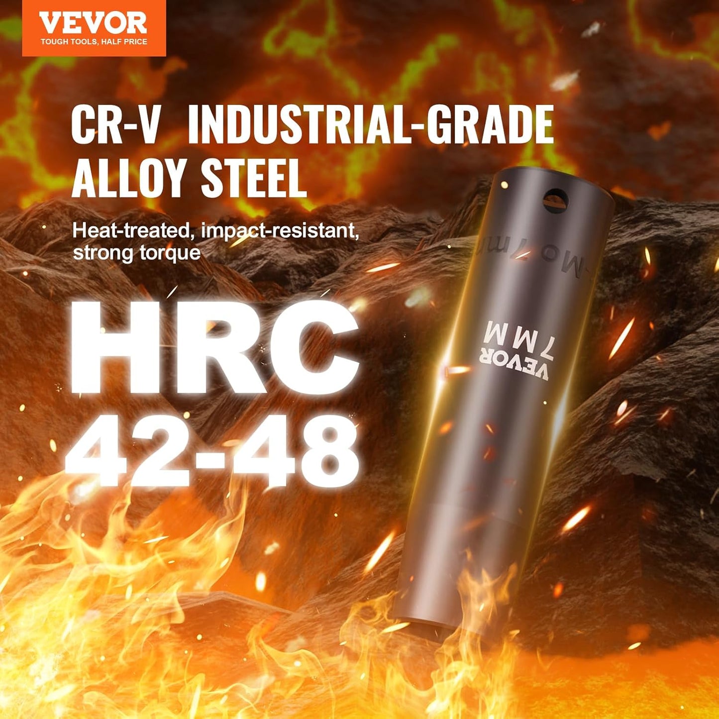 VEVOR 1/2" Drive Impact Socket Set, 65 Piece SAE 3/8" to 1-1/4" and Me