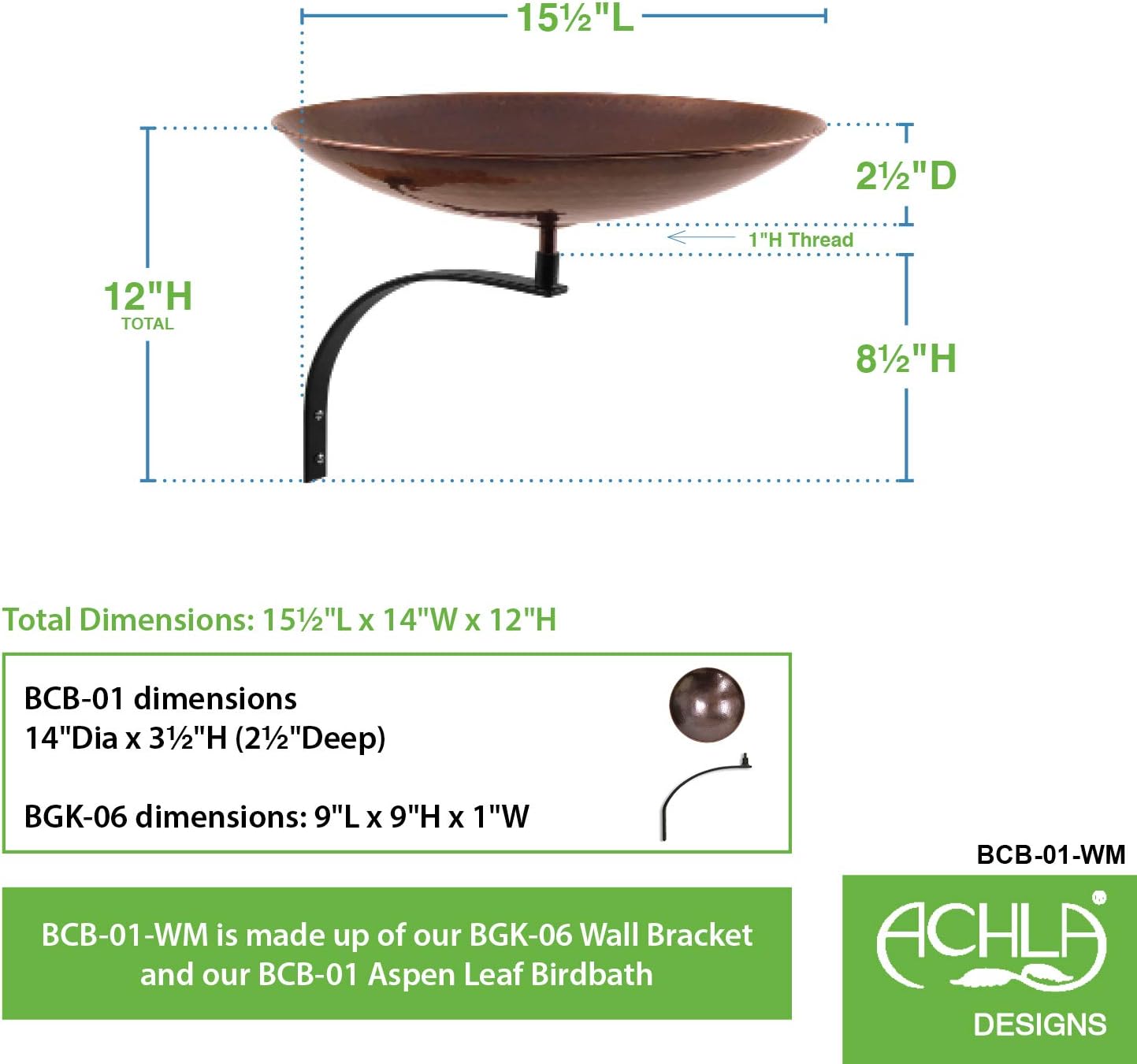 Achla Designs Burnt Copper Birdbath Bowl