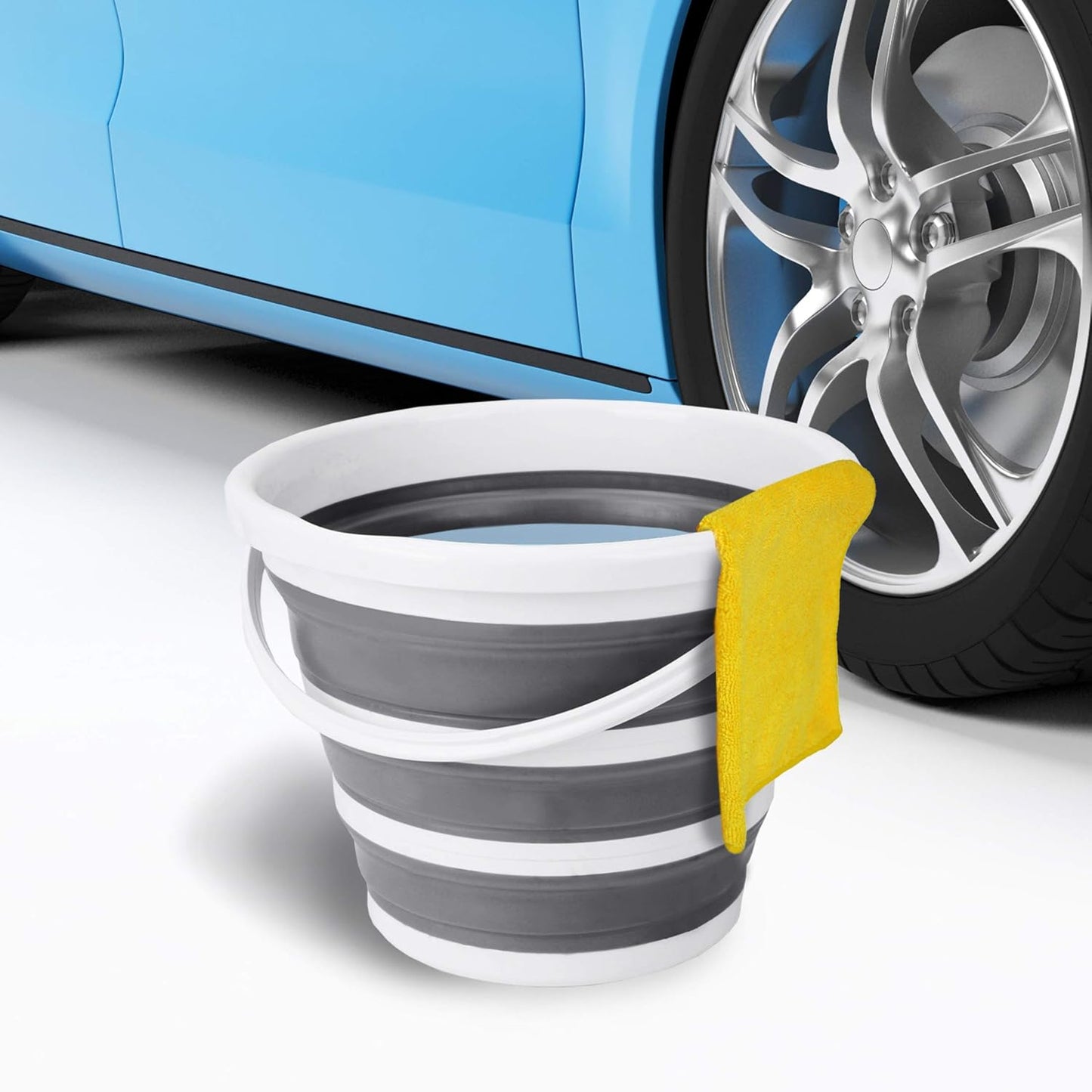 Eurow Indoor and Outdoor Collapsible Bucket with Handle, 10 Liters, 2.