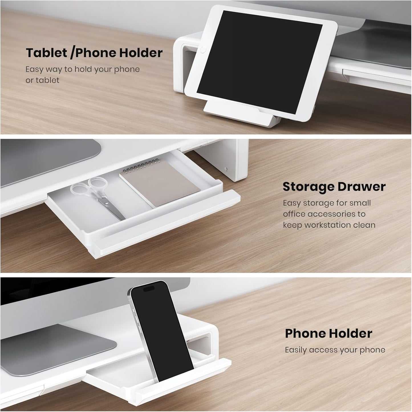 Monitor Stand Riser, Klearlook Foldable, Height Adjustable Computer St