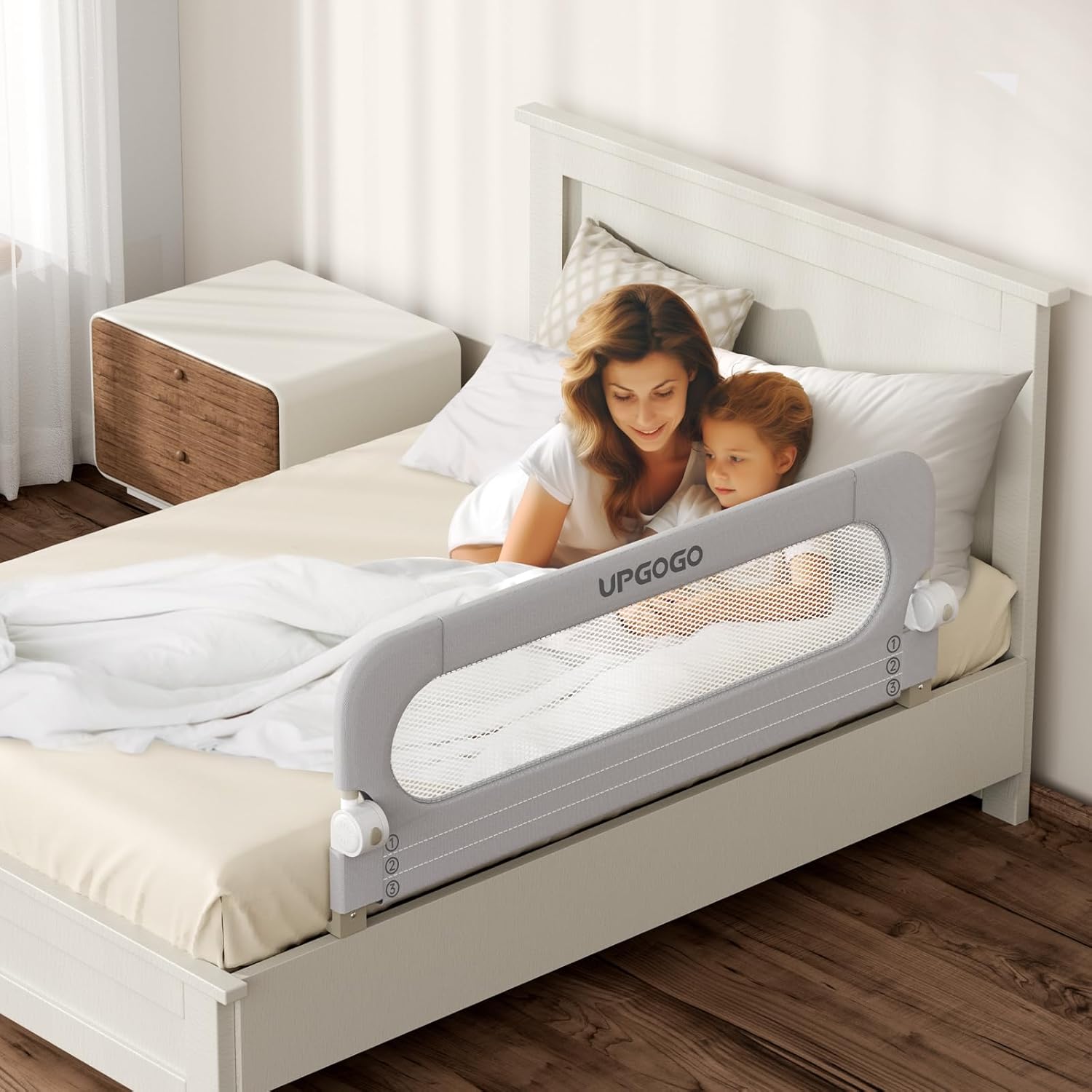 Folding Bed Rail for Toddlers,Baby Bed Rail Guard with Reinforced Anch