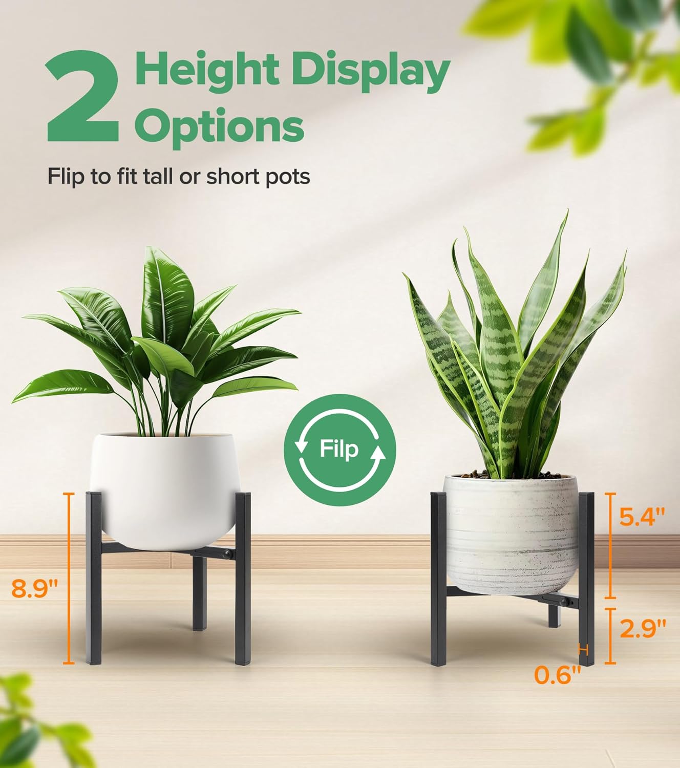 Plant Stand Indoor Adjustable, Metal Modern Indoor Plant Stand, Heavy 