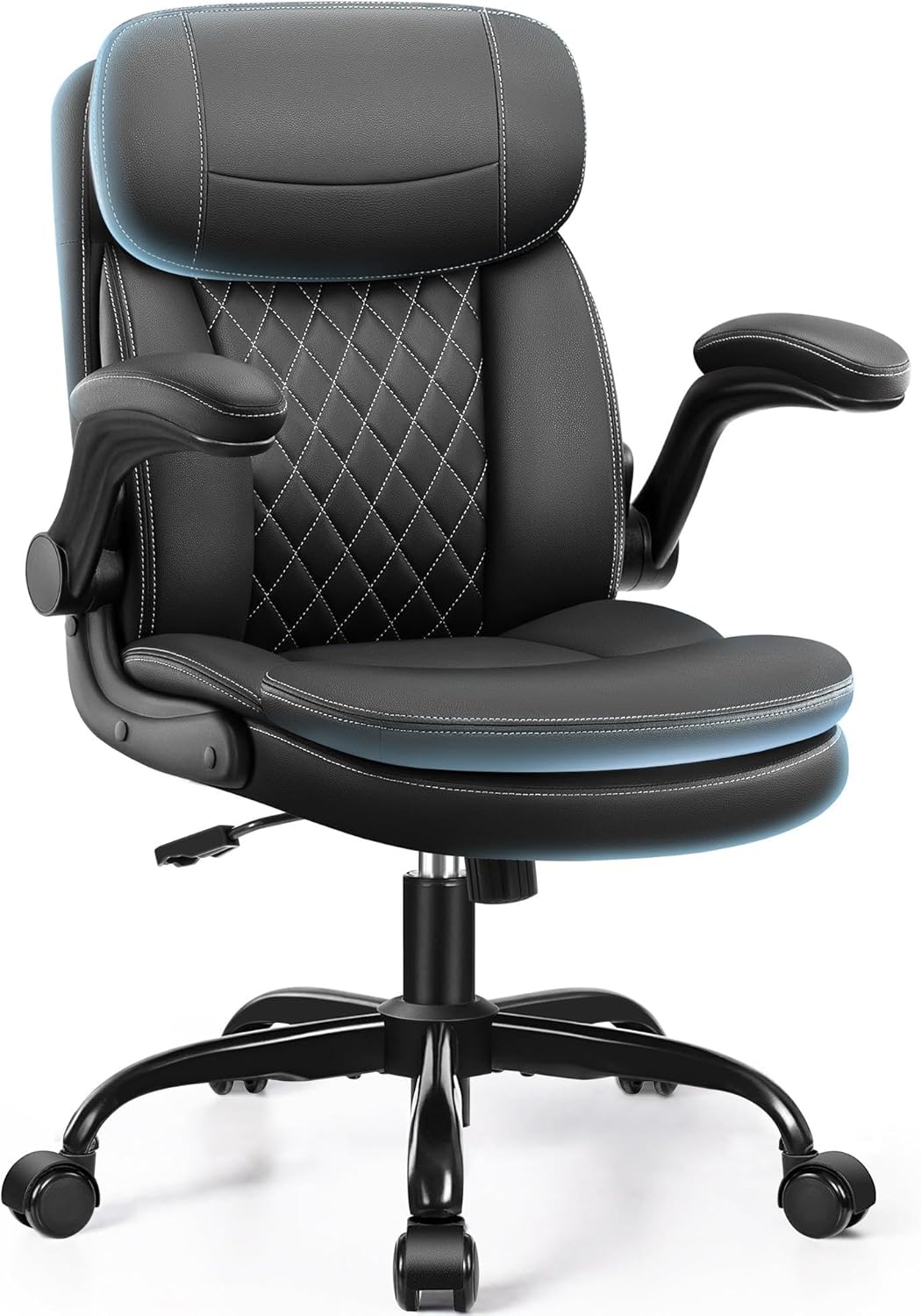 Leather Office Chair, Upgraded PU Computer Desk Chairs with Double-Lay
