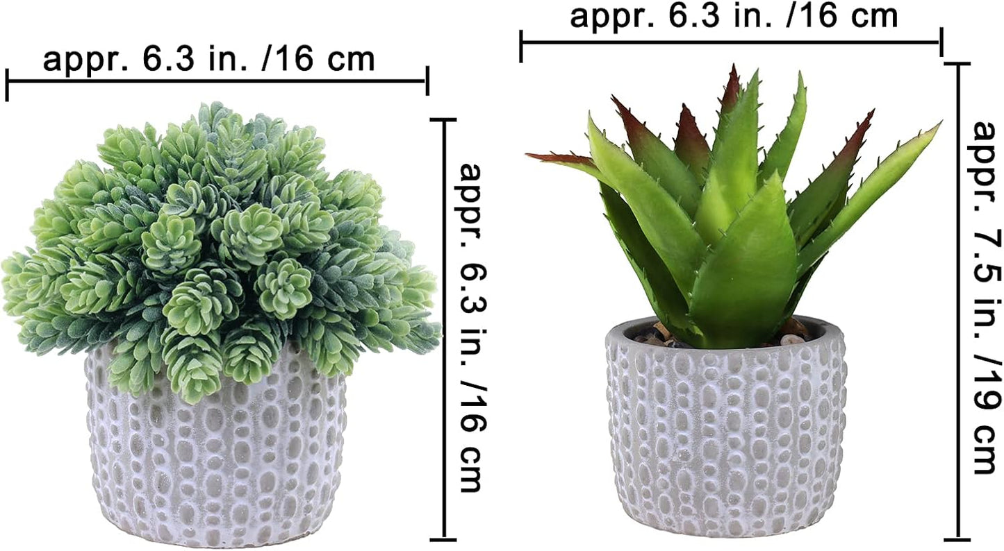3 Pcs Assorted Small Potted Fake Succulents Plants Artificial Aloe Hop