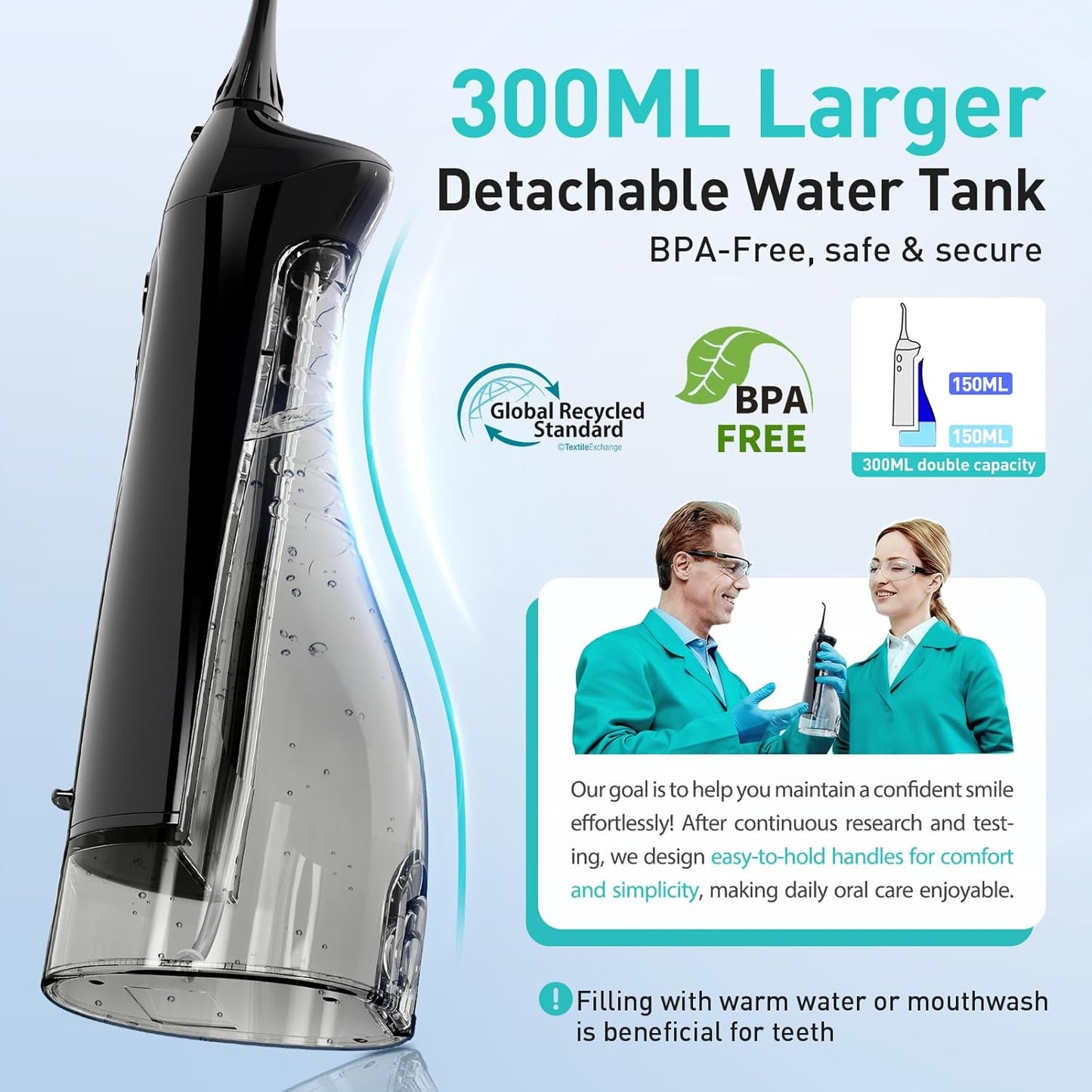 COSLUS Water Dental Flosser Teeth Pick C20(F5020E): Portable Cordless 