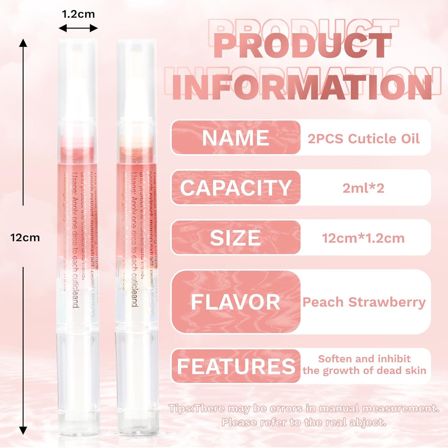Meschett 2PCS Cuticle Oil Pens for Nail Care,Cuticle Revitalizer Oil P
