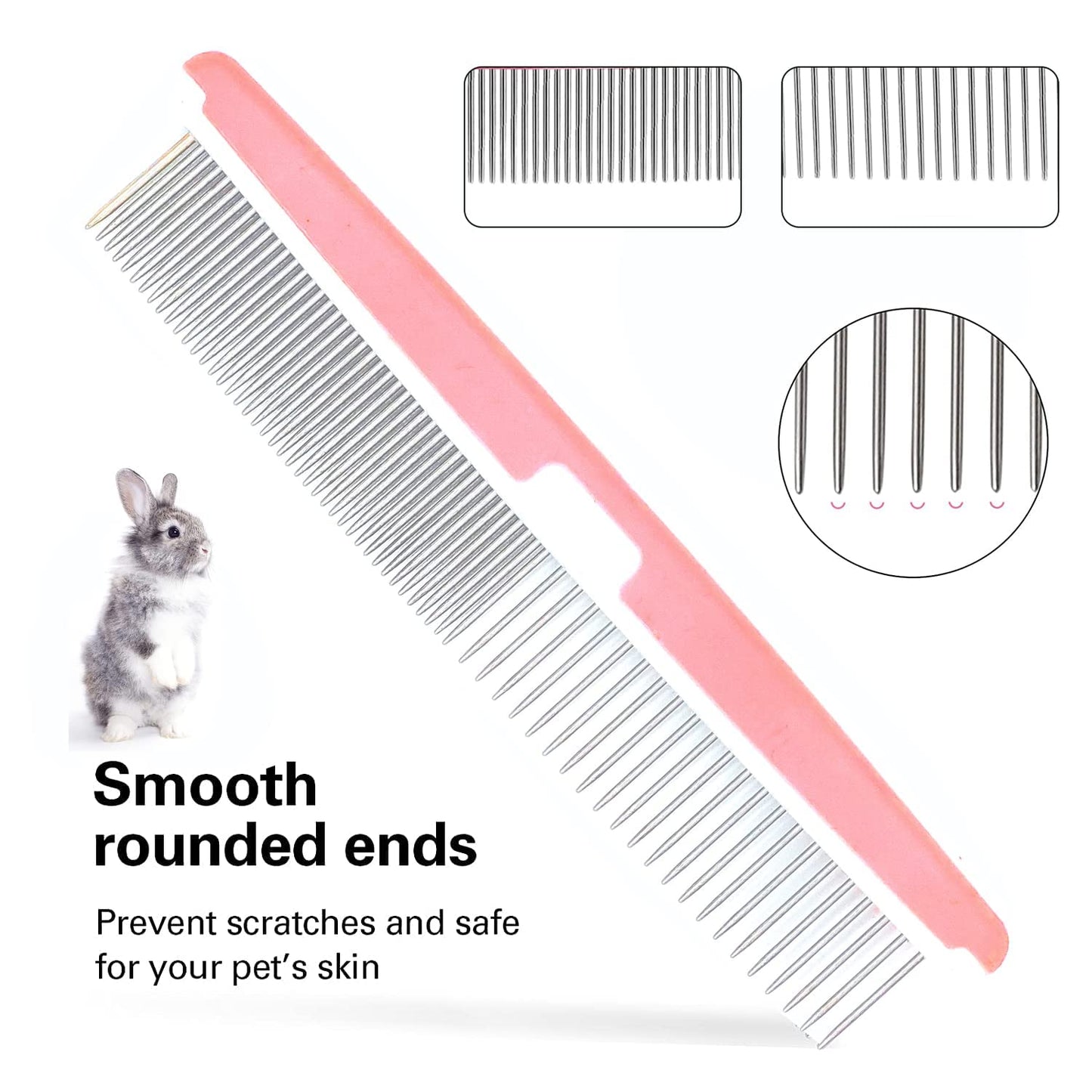 Small Animal Pet Grooming Kit with Pet Shedding Slicker Brush, Bath Ma