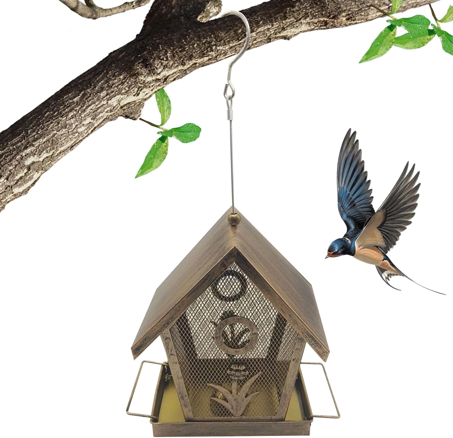 Bird Feeder Squirrel Proof | Large Capacity Squirrel Proof - Outdoor Garden Hummingbird Feeder | for Backyard Deck Balcony Tree Yard Bluebird Finch Birding Feeding