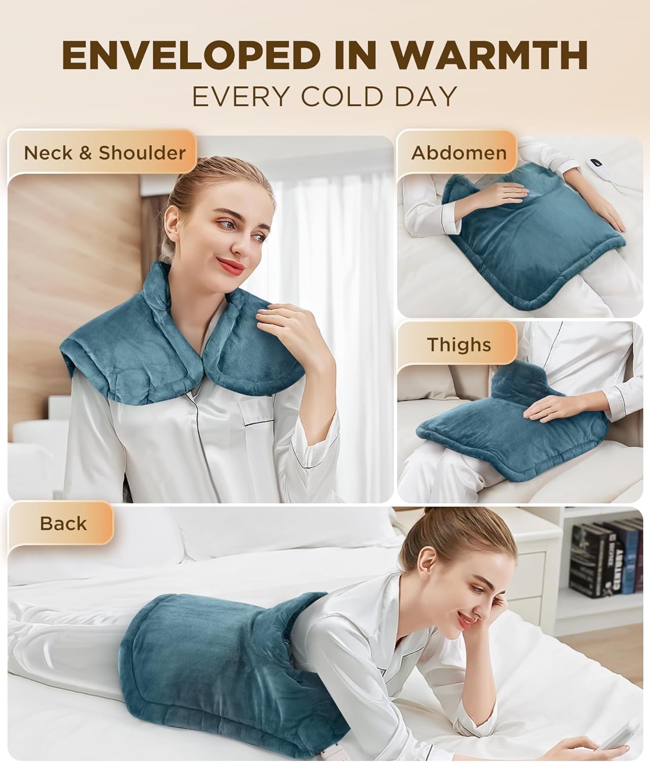 Graphene-Infused Heating Pad 3X Deeper Pain Relief, Weighted Instant H