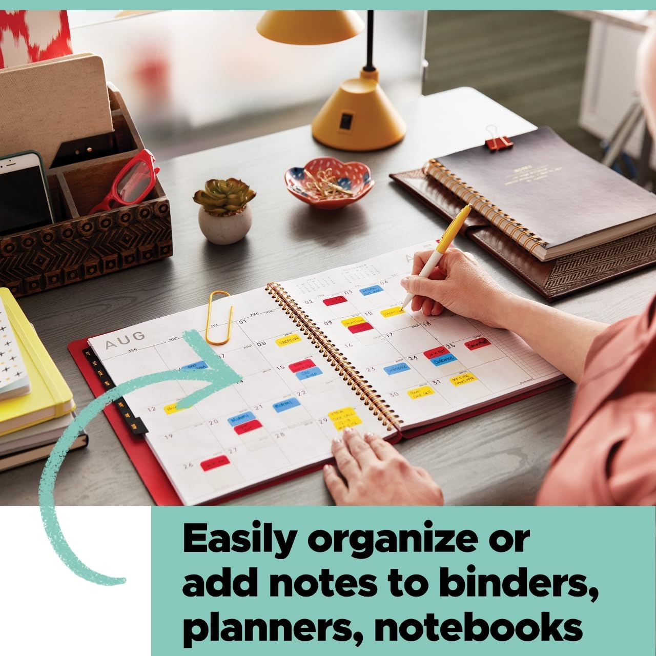 Post-it Flags, 0.94 in. x 1.7 in., One Dispenser with 20-Count Sticky Tabs in Alternating Colors (60 Flags Total), Removable Page Markers for Planners, Journals, and Calendars