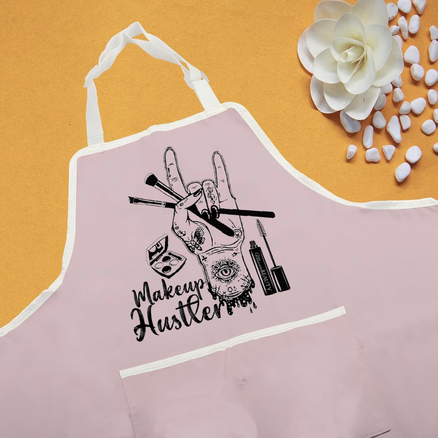 WCGXKO Makeup Hustle Kitchen Apron Esthetician Gift Funny Beautician G