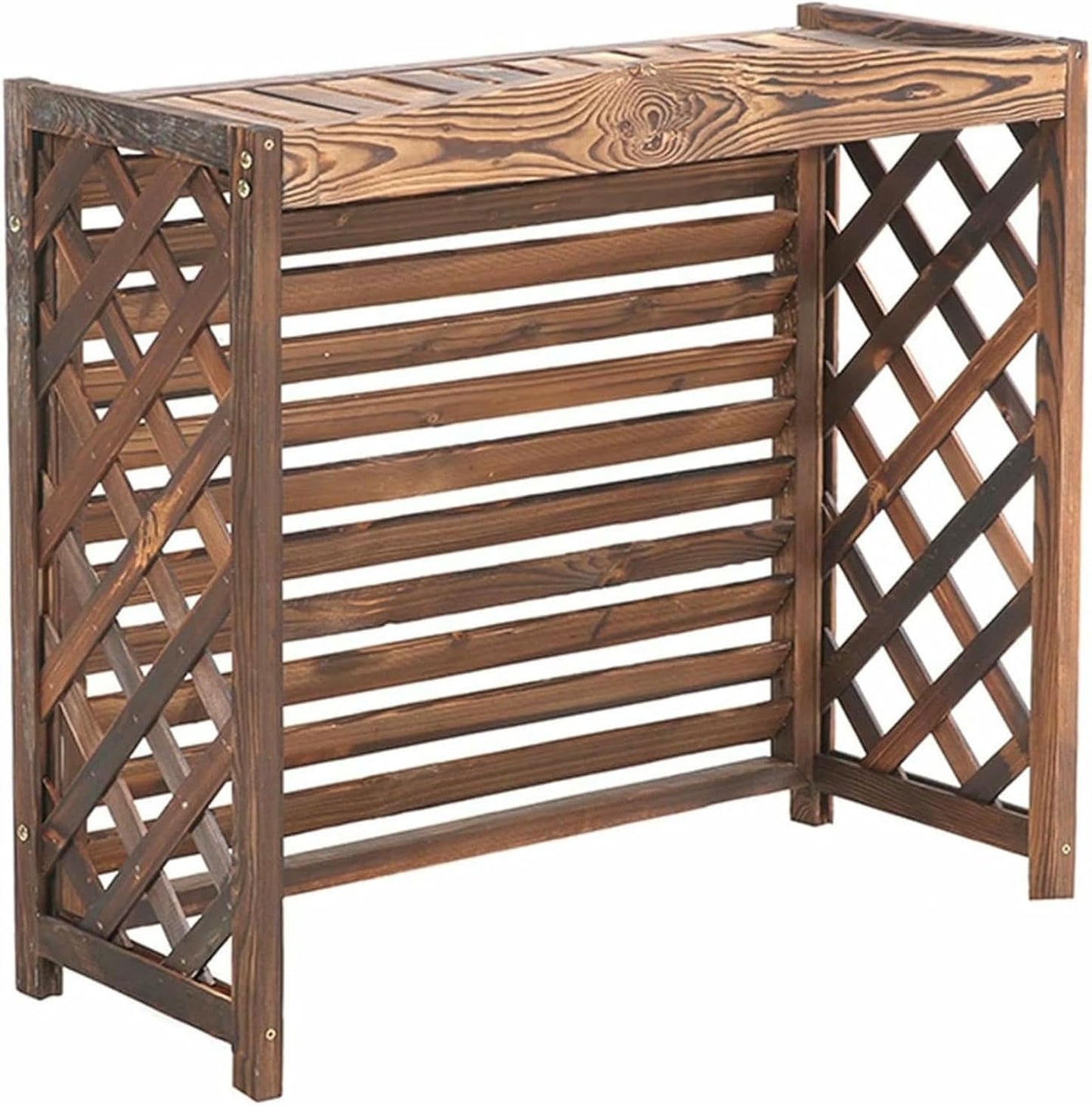 Air Conditioning Cover Solid Wood Air Conditioner Cover Privacy Screen Fence,Trash Can Shell Hidden Air Conditioner Rack Plant Flower Pot Display Stand