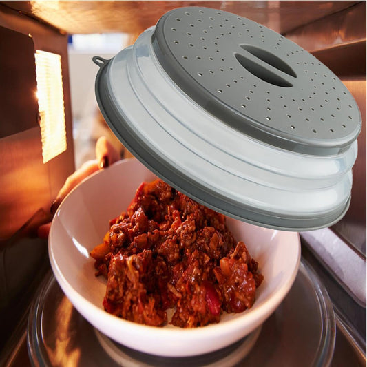Microwave Splatter Cover Vented for Food, Splatter Guard & Colander Ki