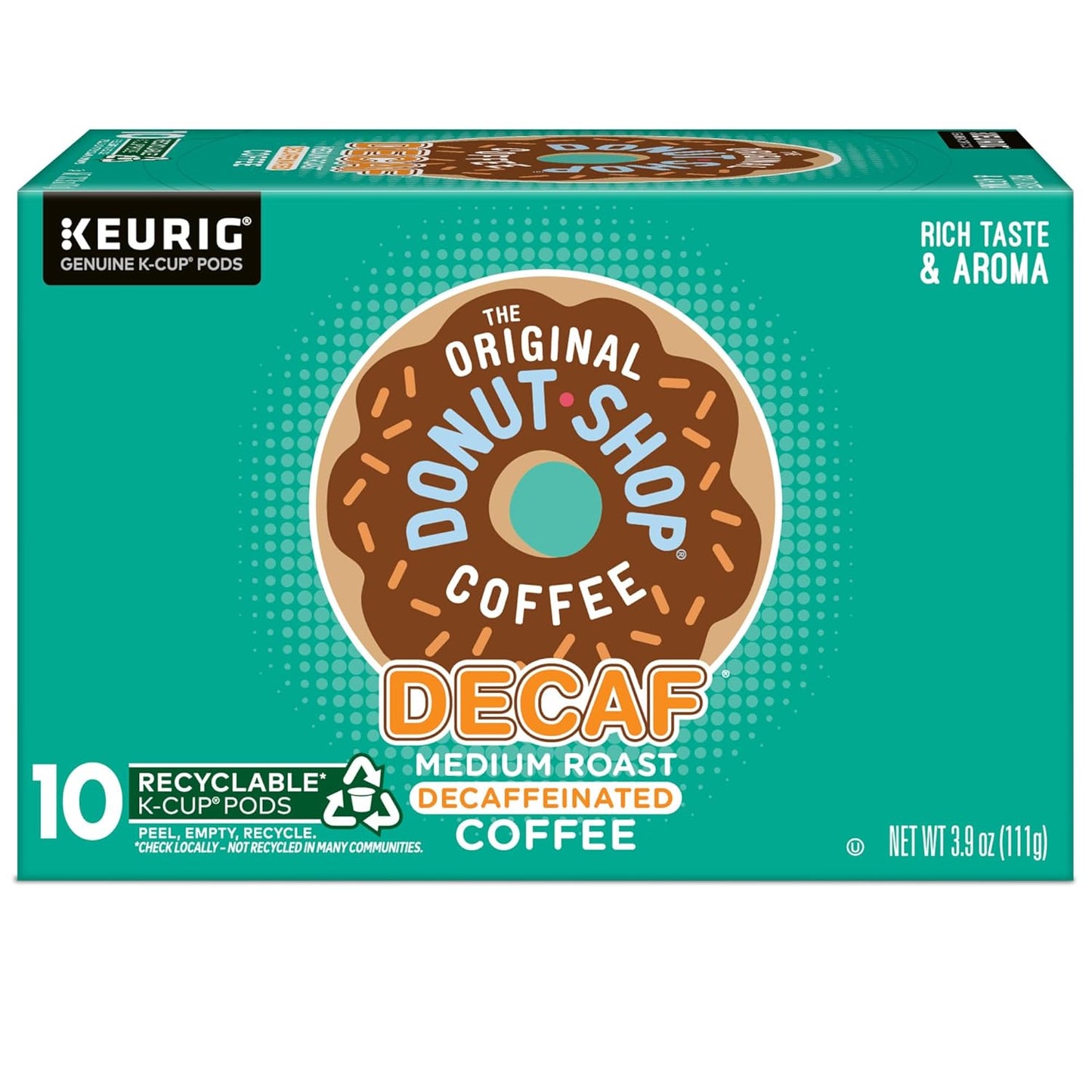 The Original Donut Shop Decaf Keurig Single-Serve K-Cup Pods, Medium Roast Coffee, 60 Count (6 Packs of 10)